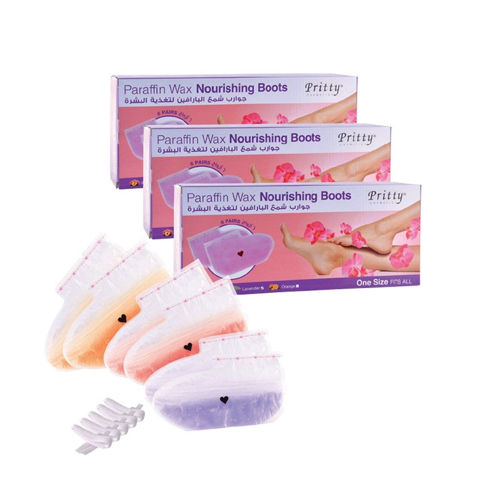 Pritty Paraffin Wax Nourishing Boots Foot Socks, 6 Pairs