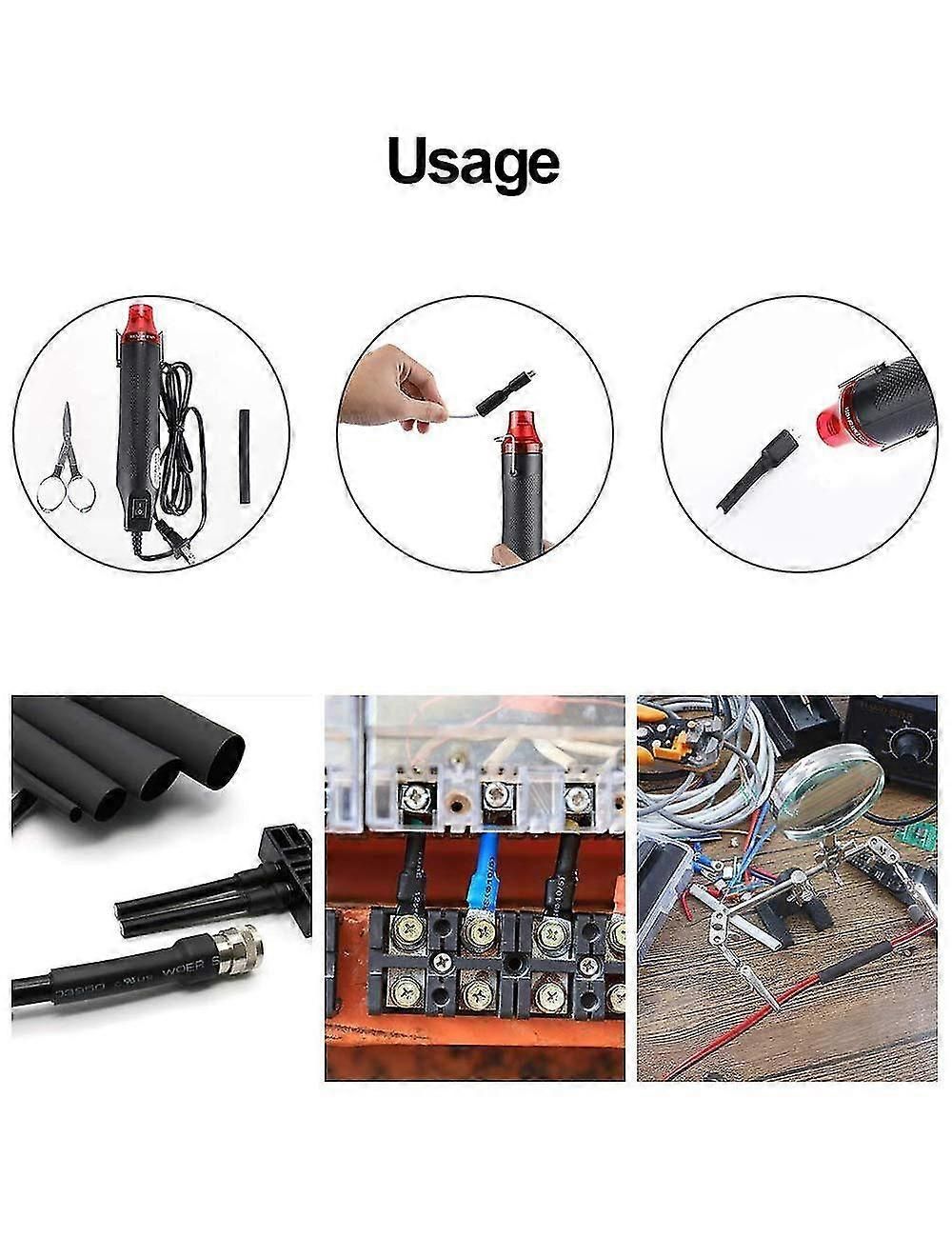 650pcs Black Heat Shrink Tubing Kit With 8 Sizes