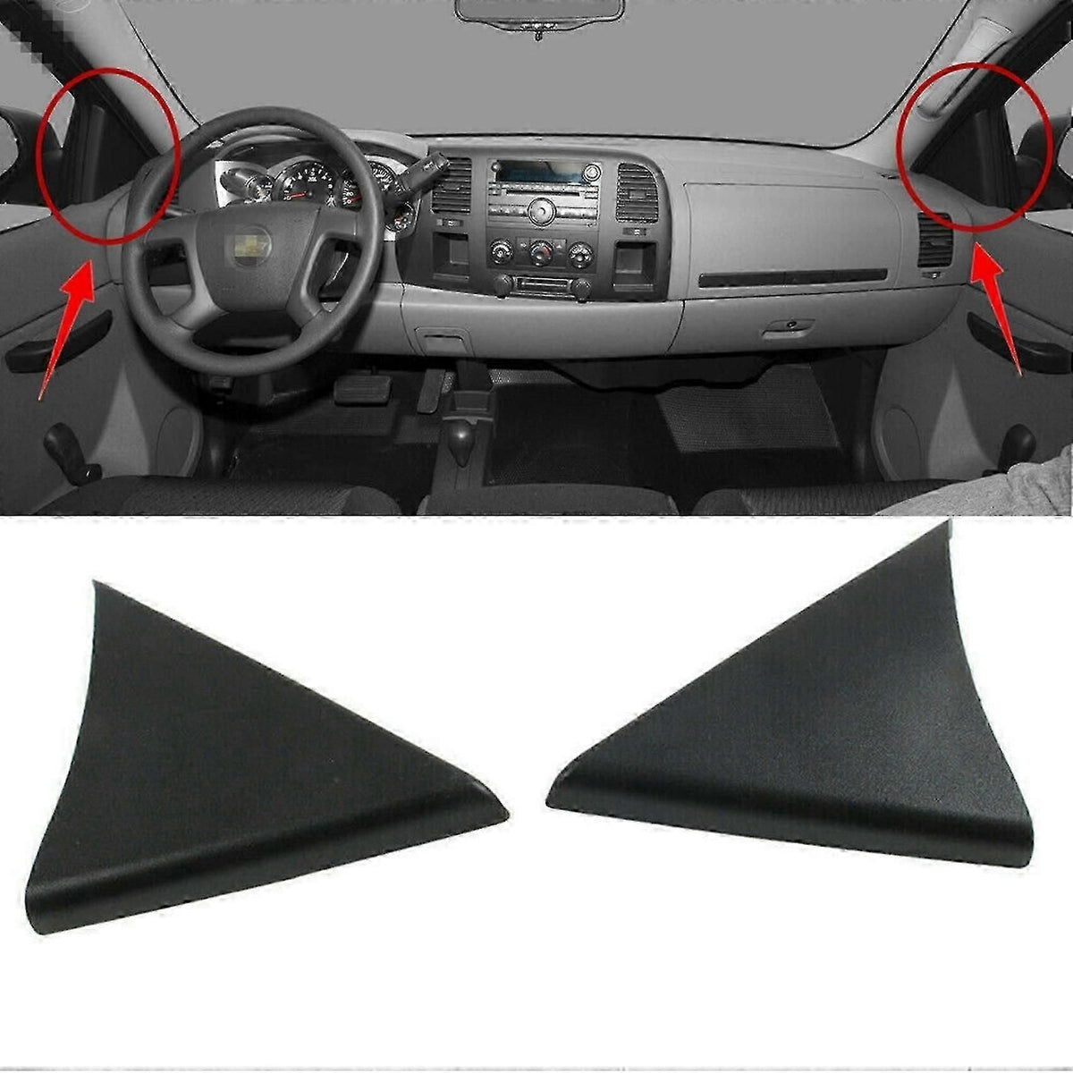 Interior Door Upper Trim Panel Pair for 2007-2013 Models
