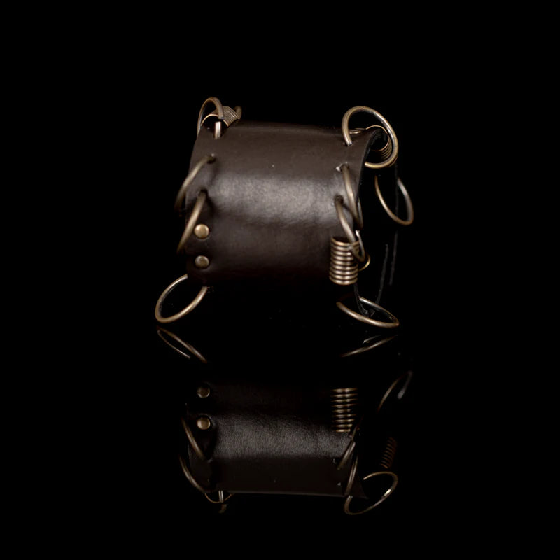 The Dark Industrial Rebel Leather Cuff Handmade Wide Bracelet