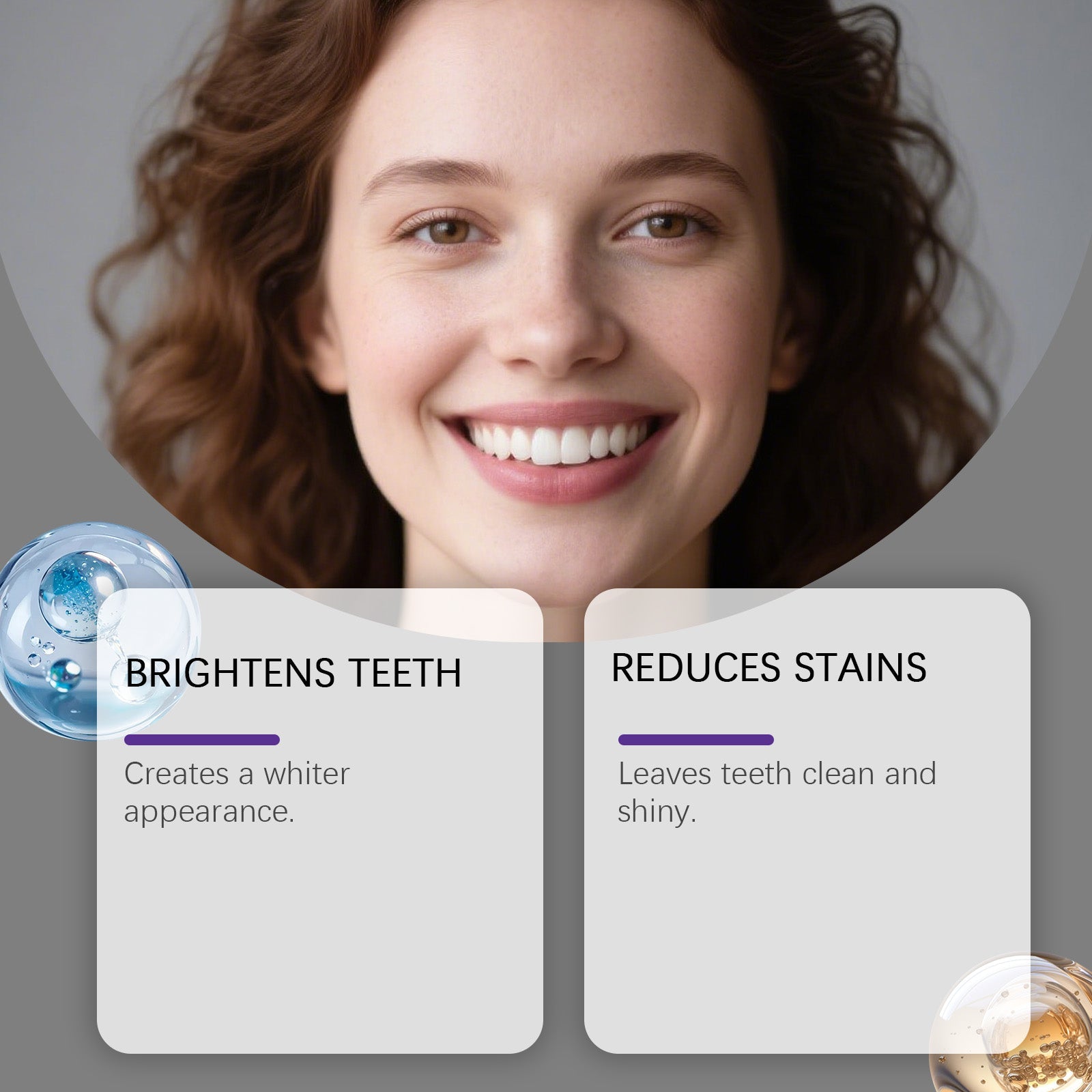 Brightening Teeth Cleaning Mousse, Gently Whitens and Freshens Breath, Easy Press-Type Oral Care ,30ml