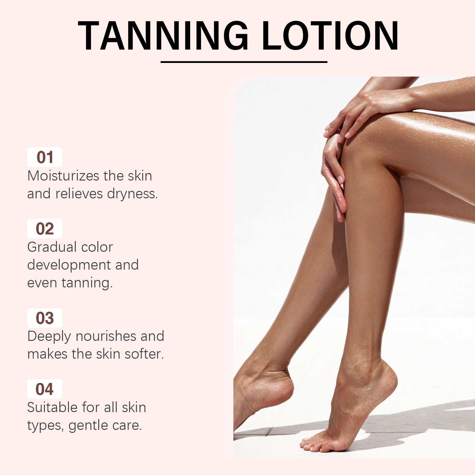 Coconut Lotion, Moisturizing Darkening Body Cream, Sun-Kissed Glow ,100ml