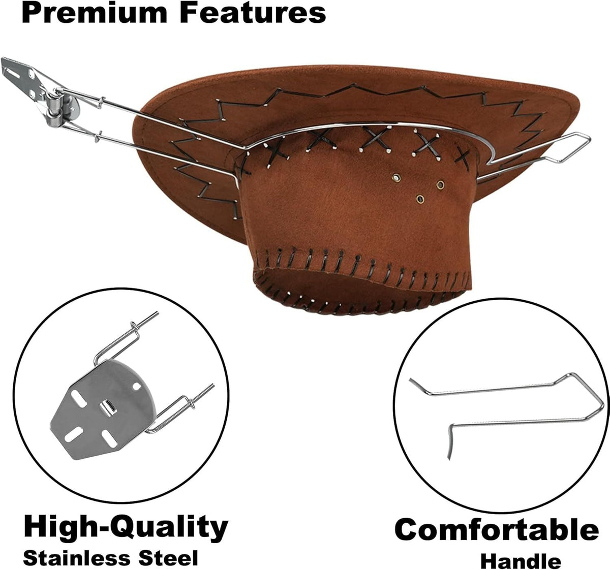Cowboy Hat Holder for Truck Hat Holder Auto Car Hat Hanging Rack Stand Hat Organizer