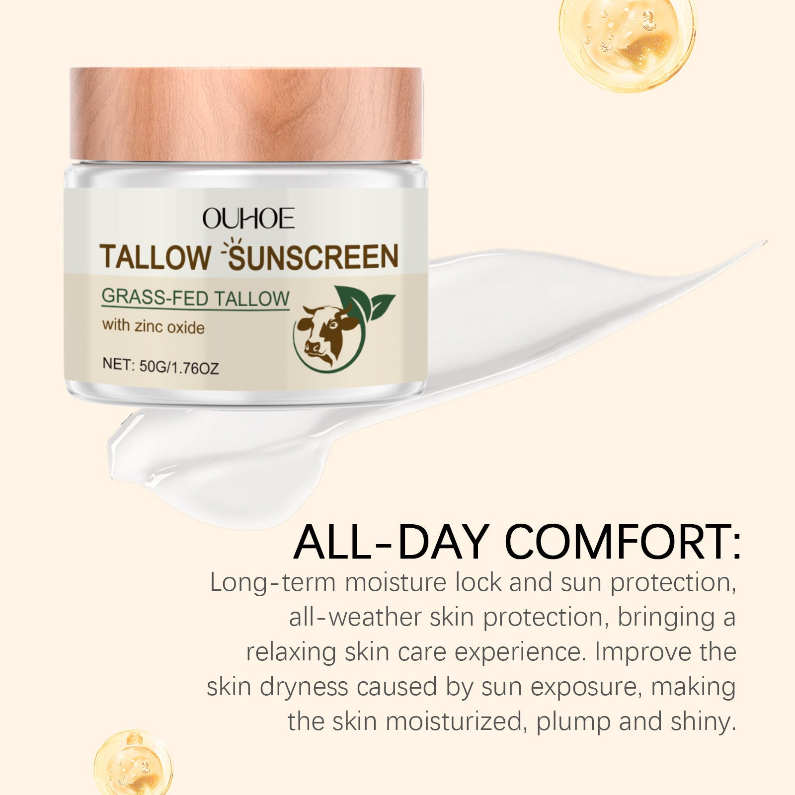 Body Care Moisturizing Sunscreen, Lightweight Outdoor Protection, Gentle Daily Skin Shield ,50g