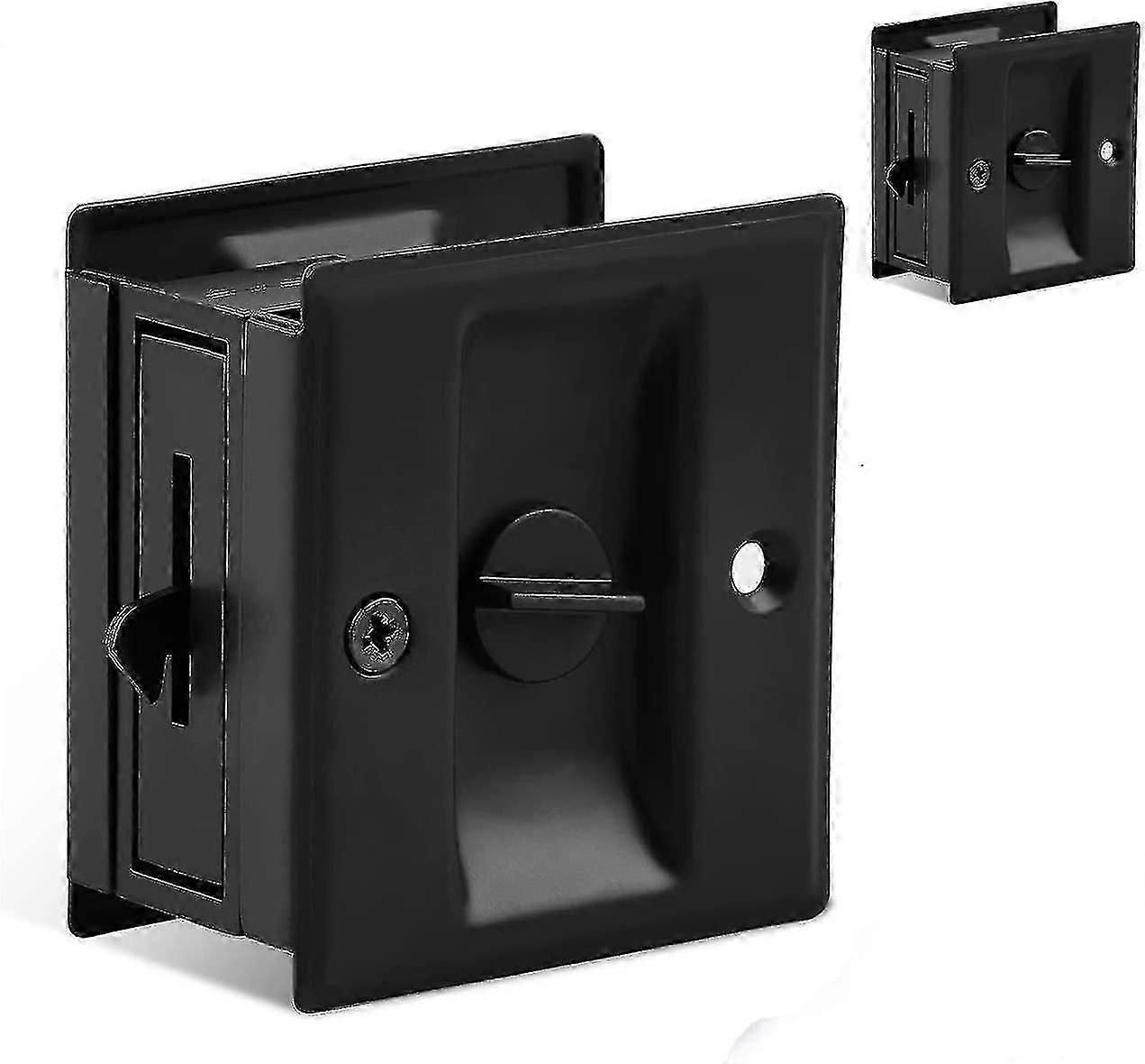 2 Pack Privacy Sliding Door Lock With Pull - Replace Old Or Damaged Pocket Door Lo-k Zy