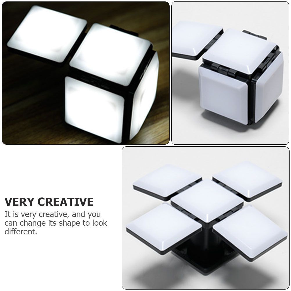 Rubiks Cube Night Light Bedroom Night Lamp Foldable Led Light Energy Saving Lamp Desk Decoration