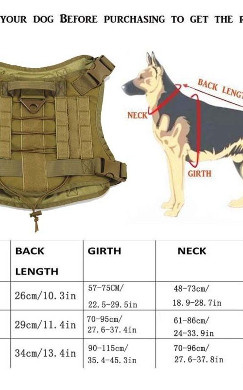 Tactical Dog Harness Nylon Handle Adjustable Training Harness Pet Working Vest