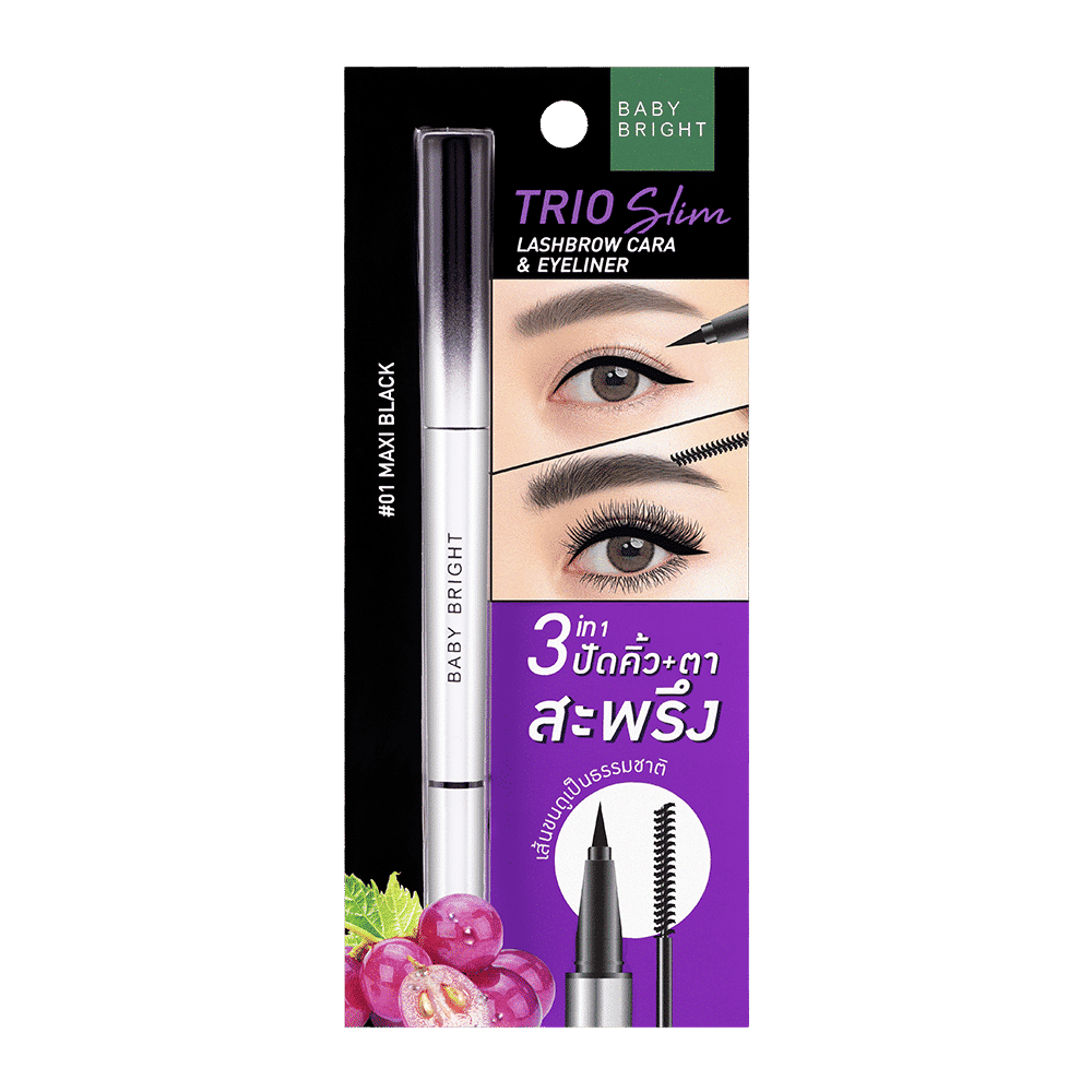 تريو سليم لاشبرو كارا آند آيلاينر 2 جرام + 0.5 مل بيبي برايت (M) #01 ماكسي بلاك