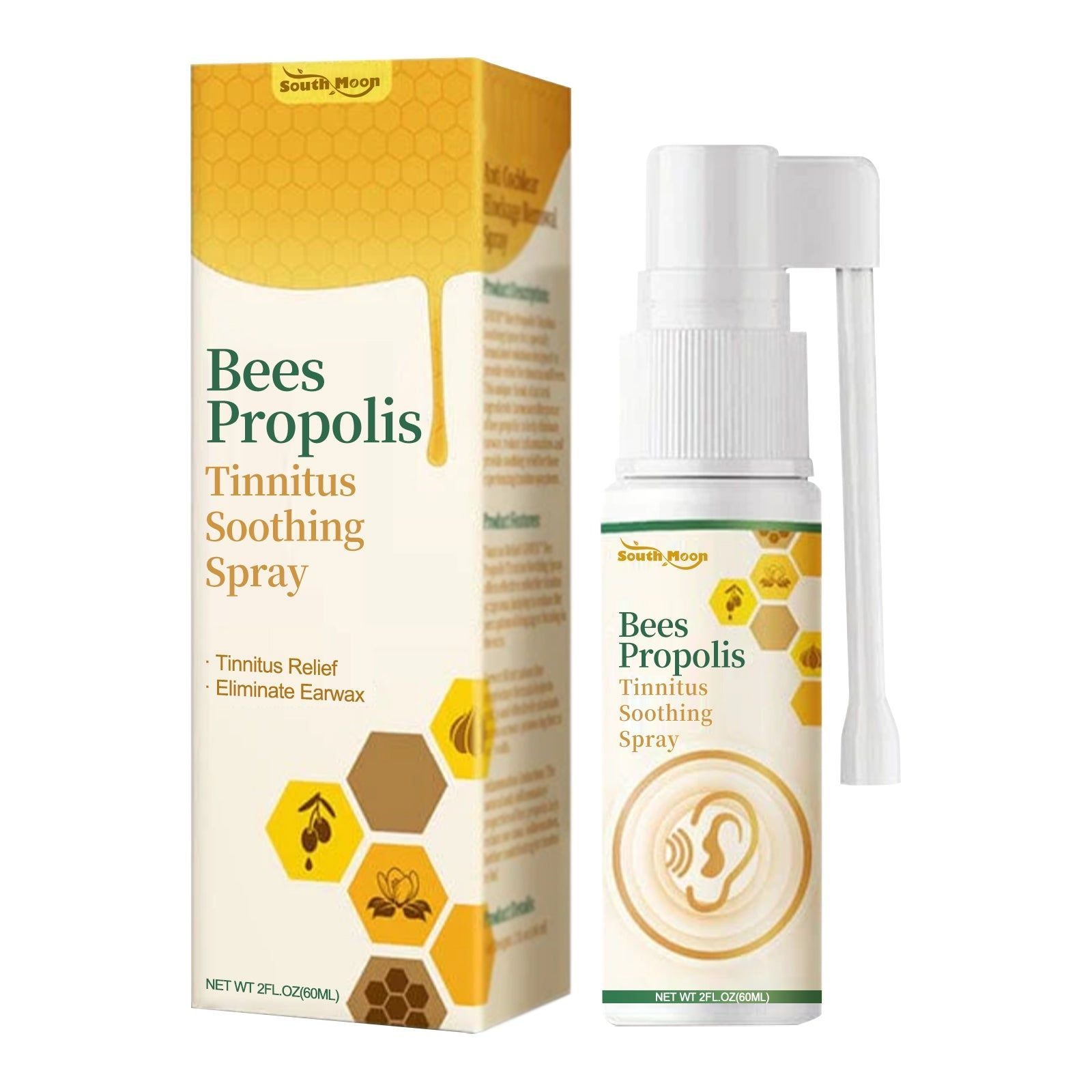 Bees Propolis Ear Care Spray, Tinnitus Relief, Ear Discomfort, Ear Wax Cleaner ,60ml