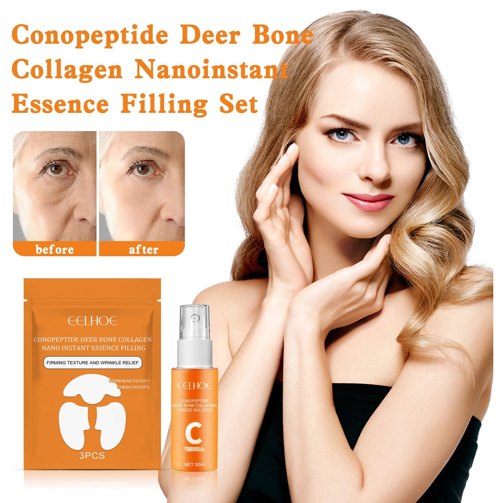 Anti-Aging Collagen Set, Moisturizing, Firming Facial Skin, Wrinkle Repair ,1set