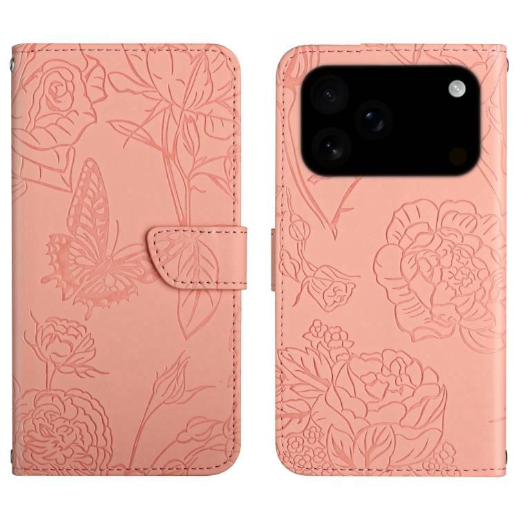 For iPhone 18 Pro Max / iPhone 17 Pro Max Skin Feel Butterfly Embossed Flip Leather Phone Case