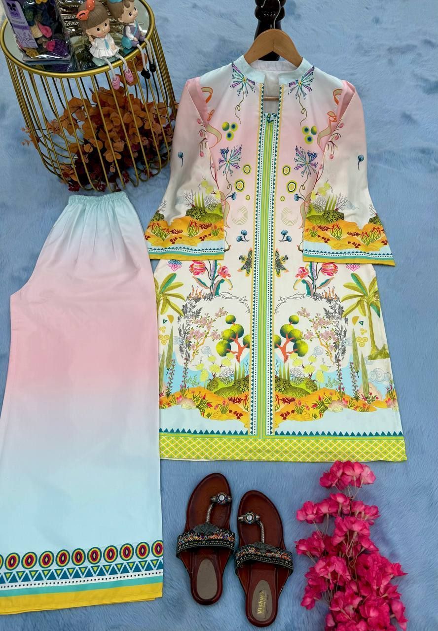 Fab Zone Designer Party Wear Look Top & Plazzo Co-ords Set