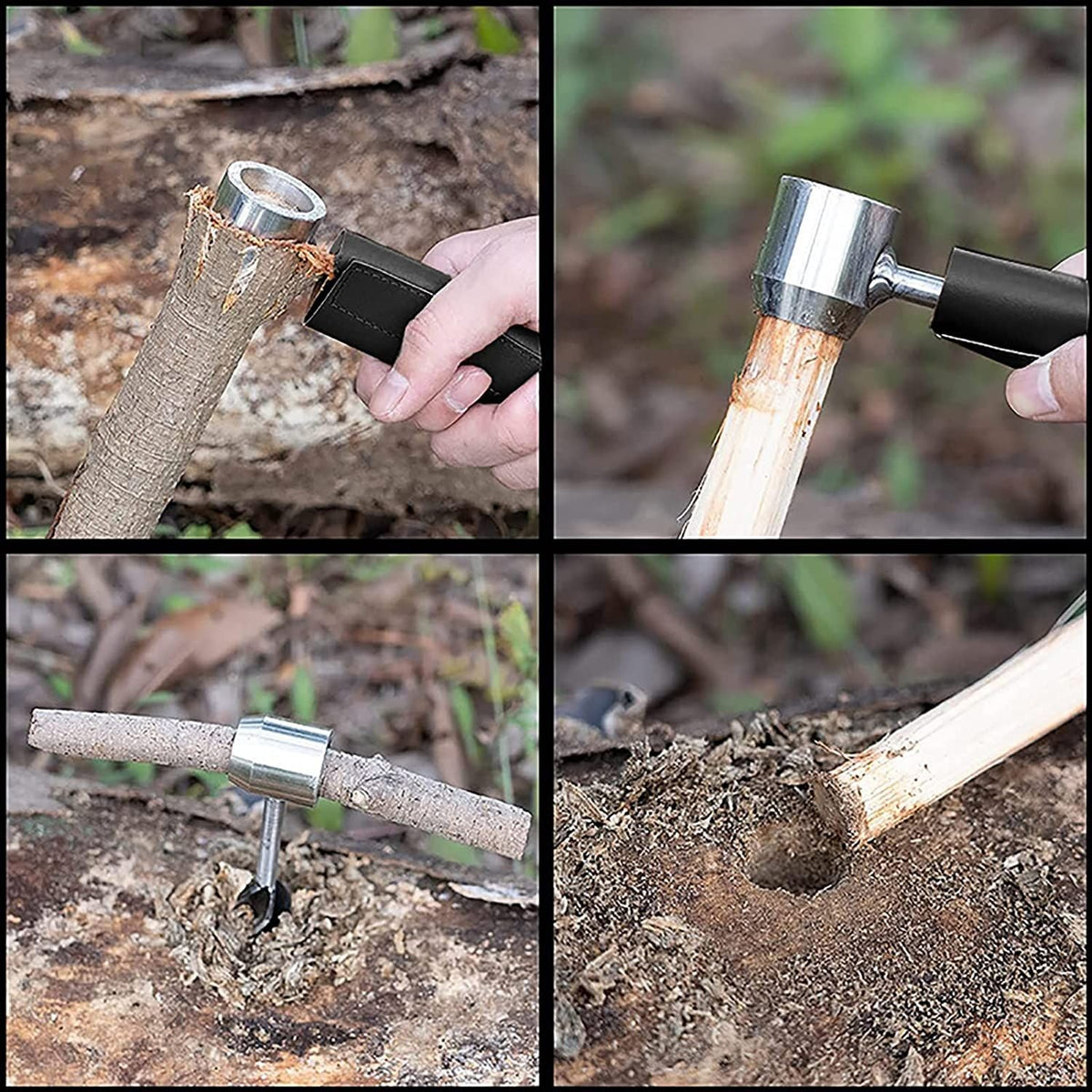 Manual Auger Drill Bushcraft Survival Tool Hand Auger Settlers Wrench For Backpacking