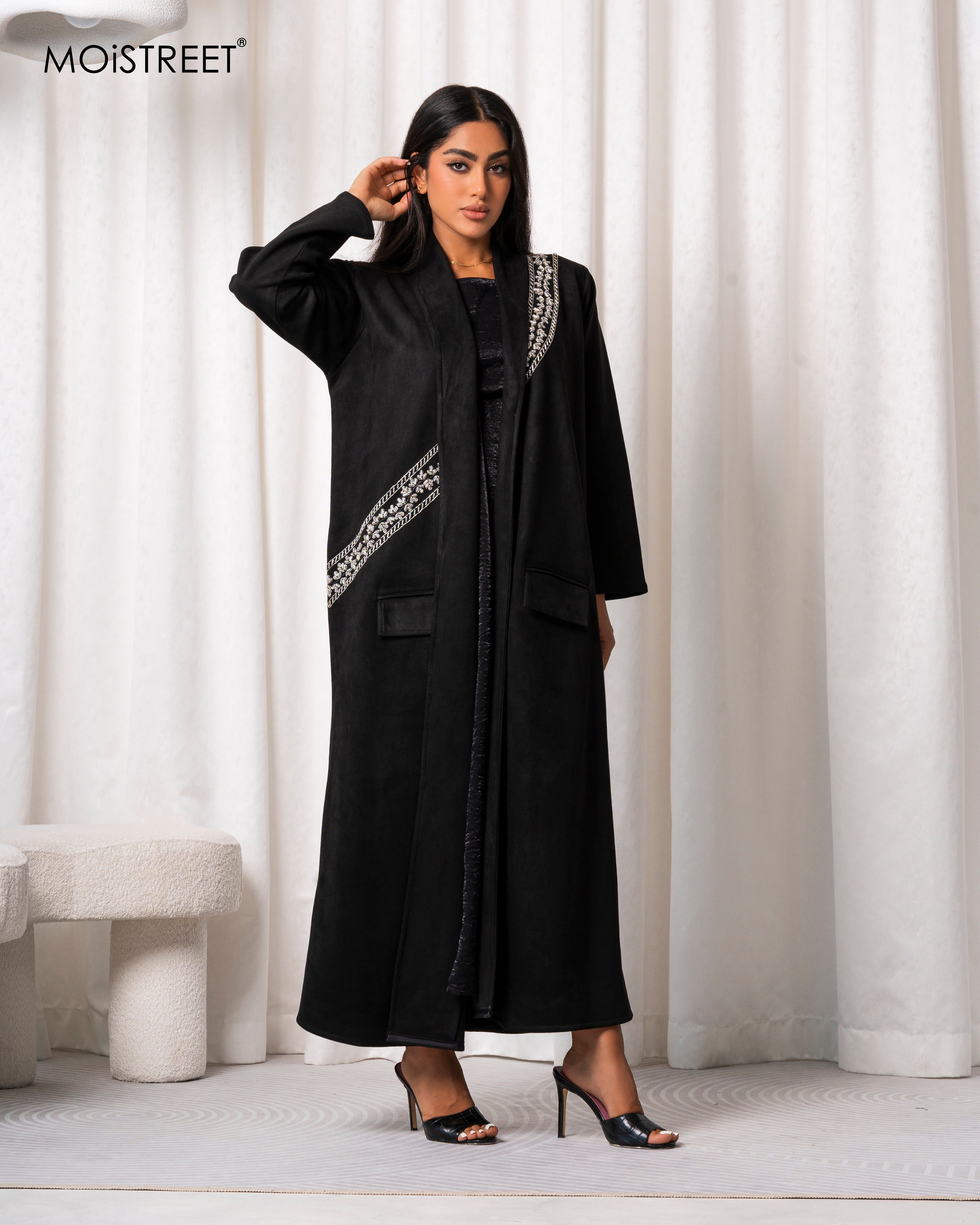 MOiSTREET Handmade Suede Shamua Abaya