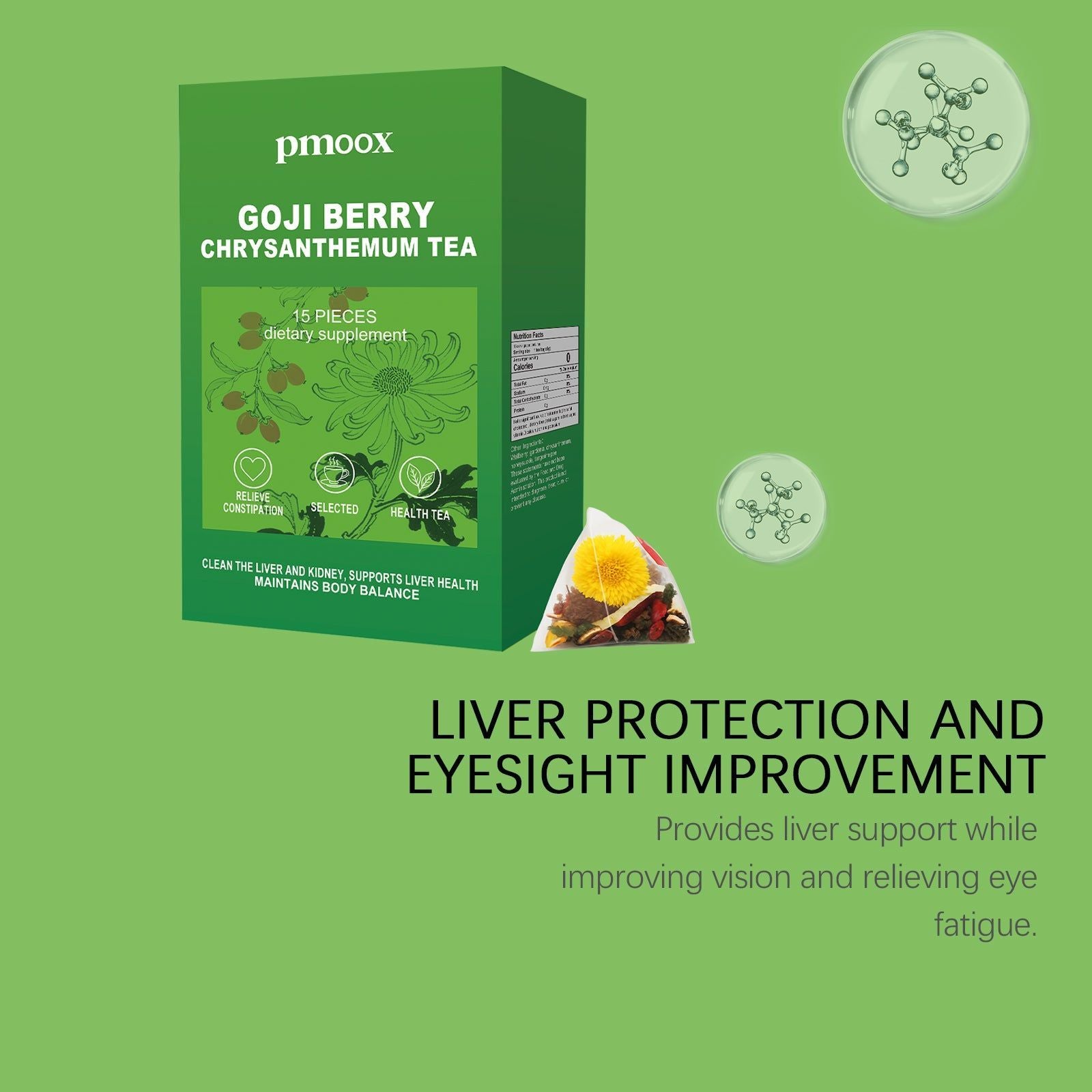 Body Care Goji Chrysanthemum Tea, Detox, Liver Support, Digestive Health ,15pieces