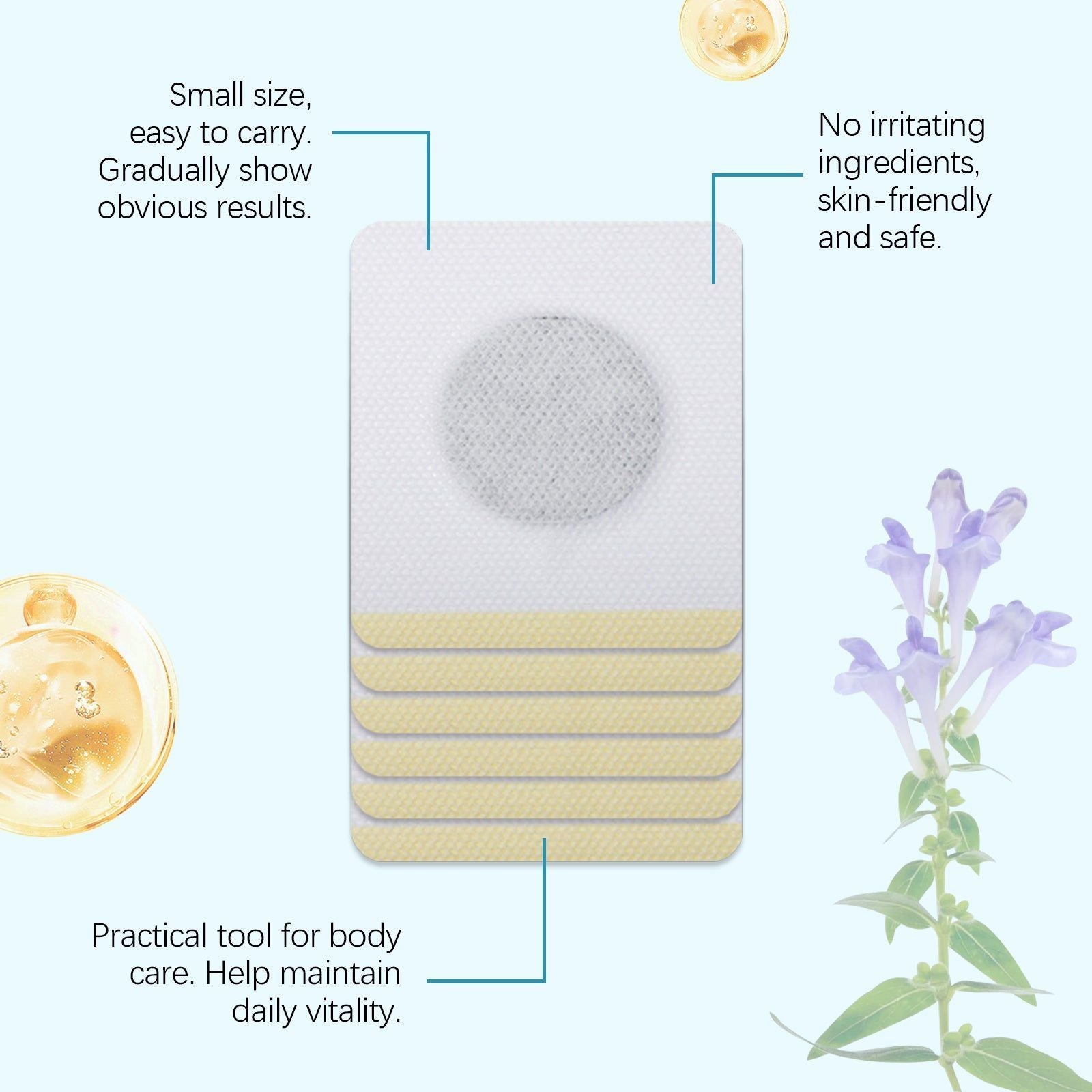 Body Care Patches, Skin-Friendly, Daily Nourishing, Boost Energy, Blood Sugar Support ,6 patches