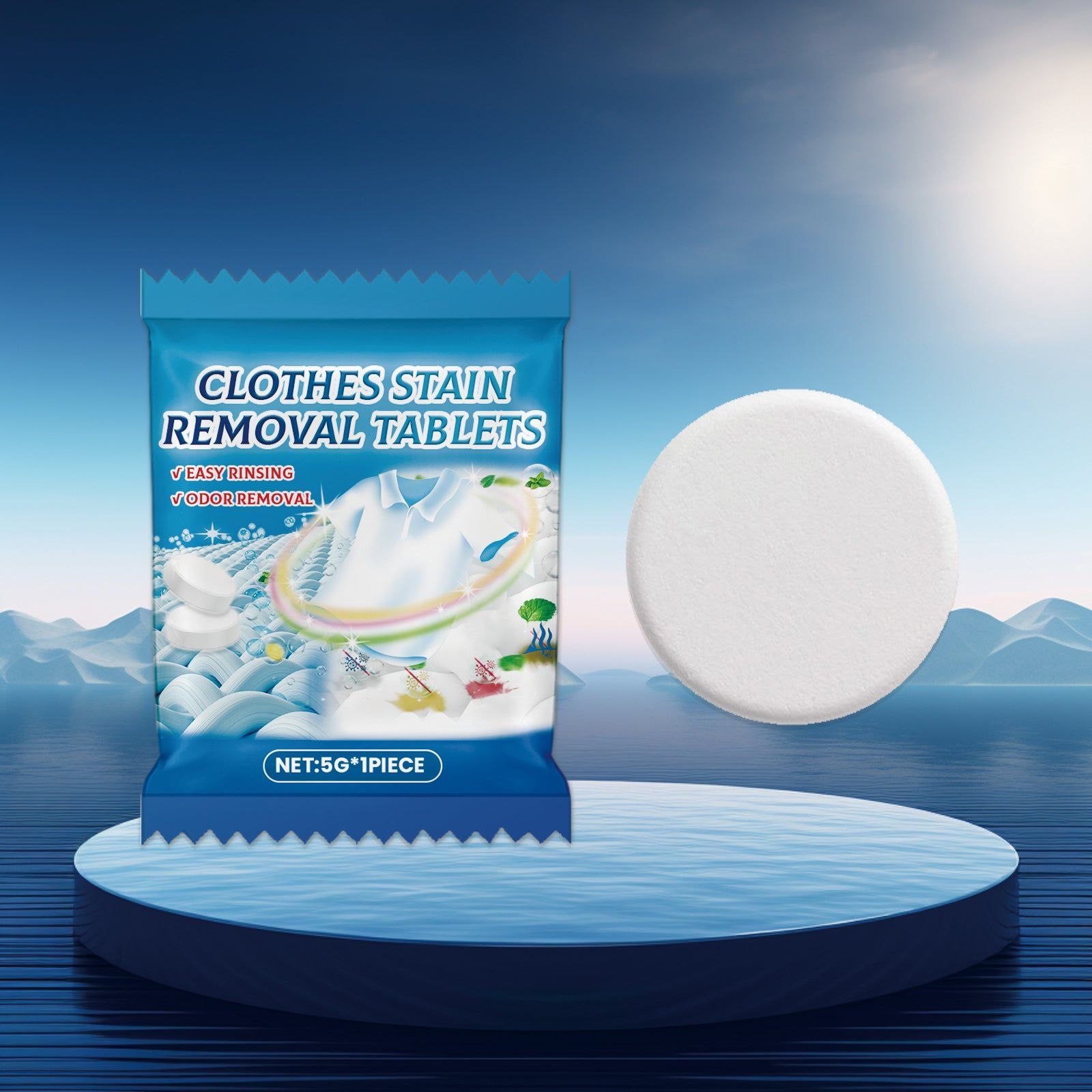Clothes Cleaning Tablets, Deep Stain & Oil Removal, Fresh Fragrance ,5g