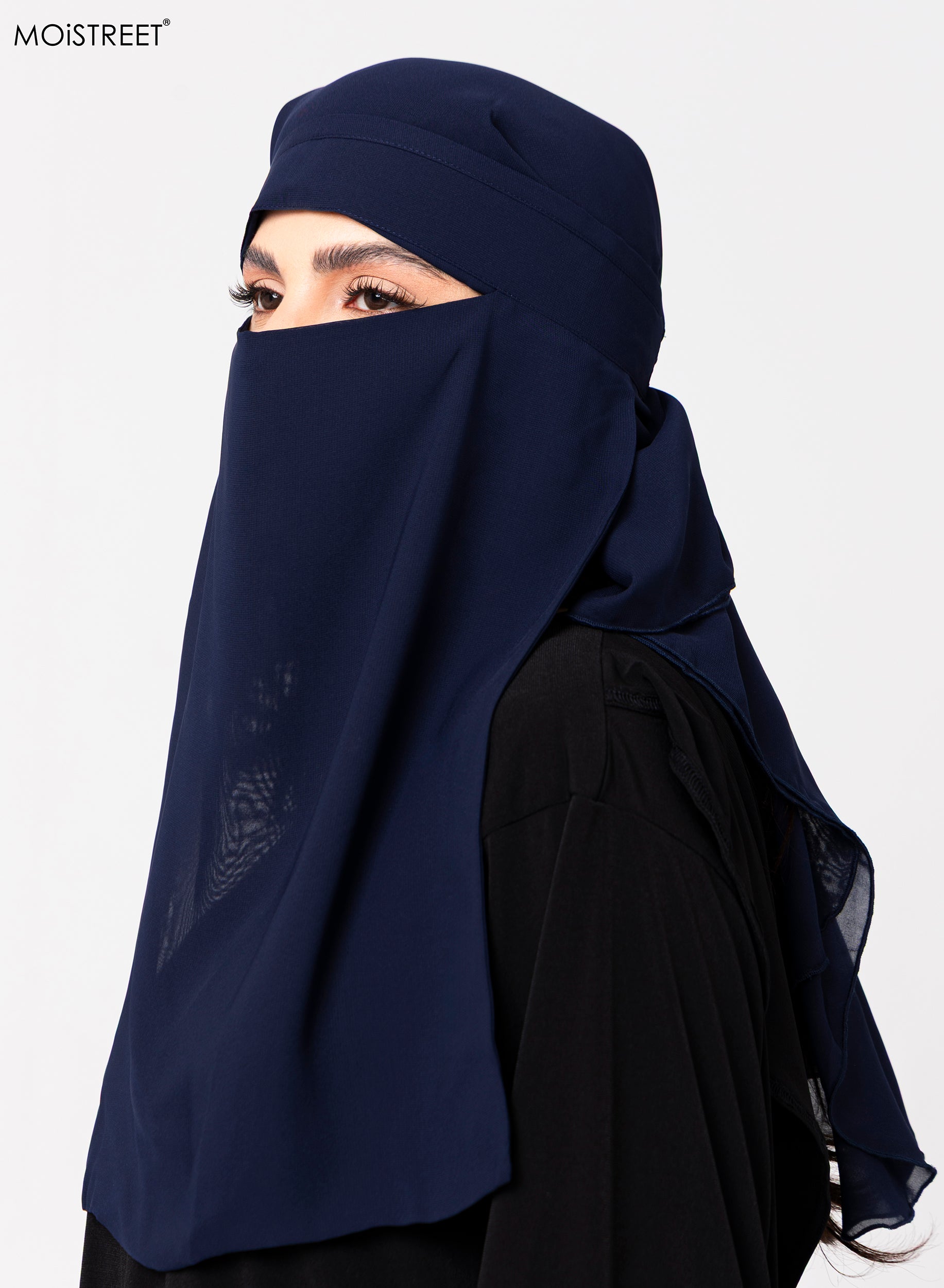 MOiSTREET Niqab Wool Chiffon Blue