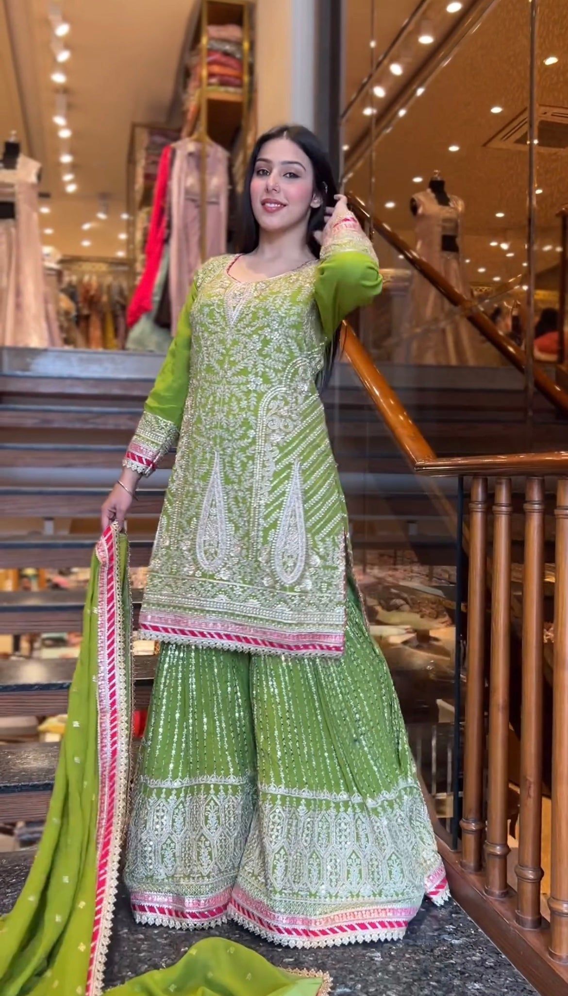 Fab Zone Beautiful Sharara Top And Beautiful Dupatta With Embroidery Sequence Work