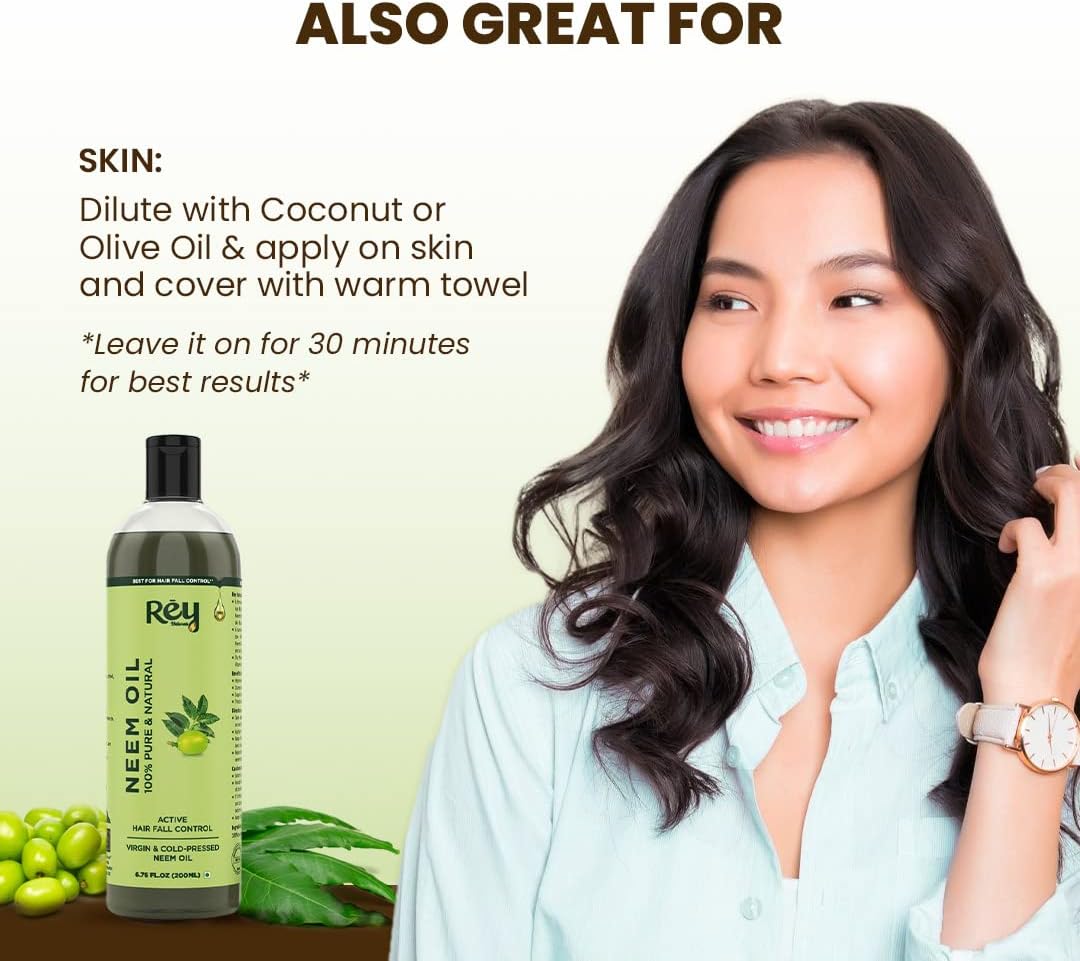 Rey Naturals Cold Pressed Neem Oil 200 ml