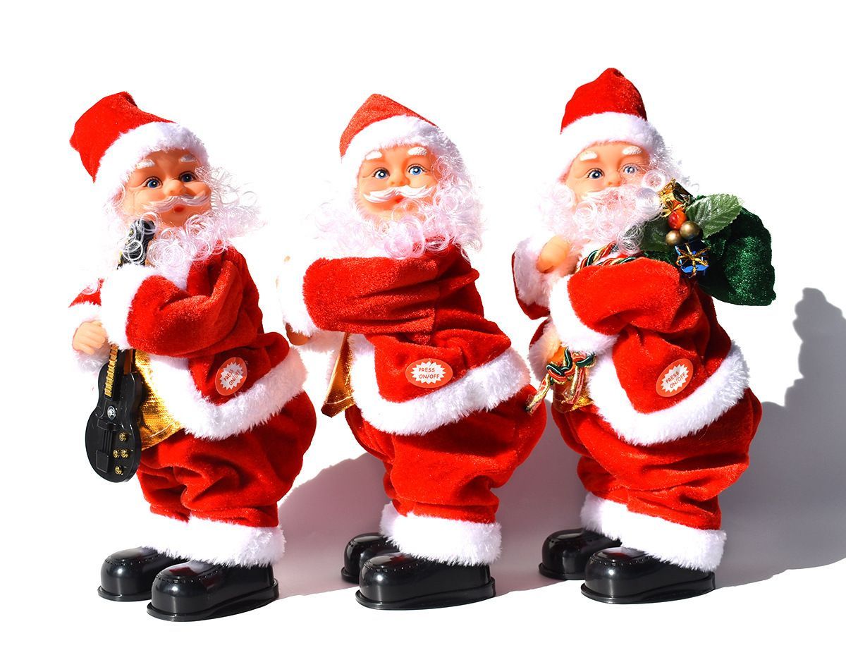 Electric Christmas Santa Claus Toy Hip Shaking Dancing Xmas Santa Dolls Kids Gift