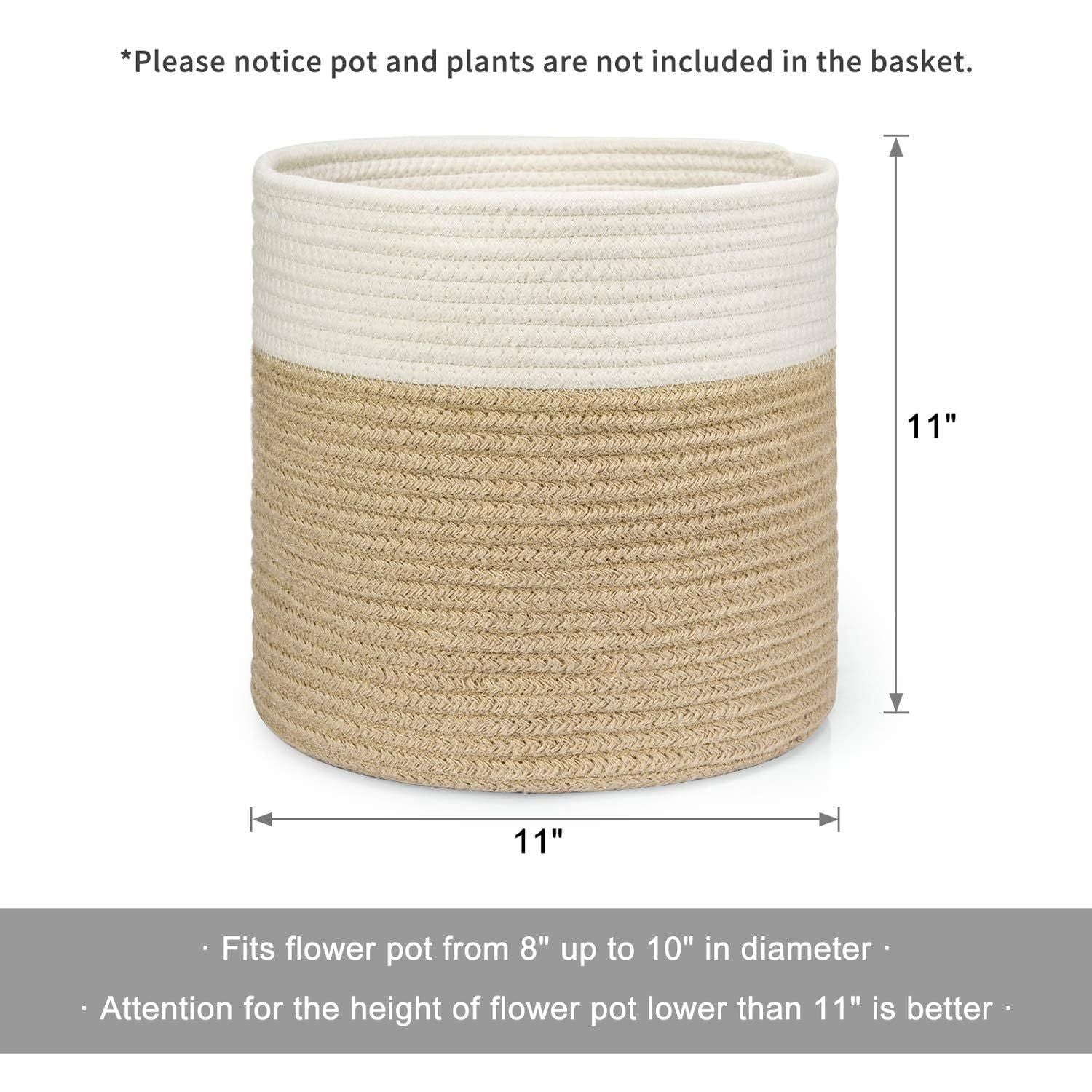 AIESY® Beautiful Jute Spliced Cotton Rope Plant Hanging Basket