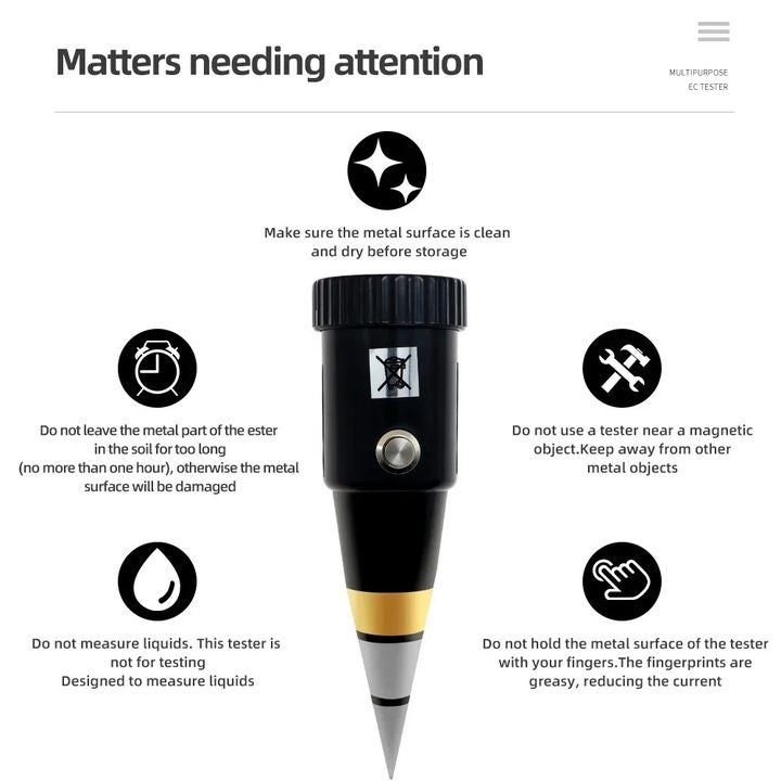 Professional Soil PH tester Hygrometer Portable Metal Electrode Tester Hygrometer