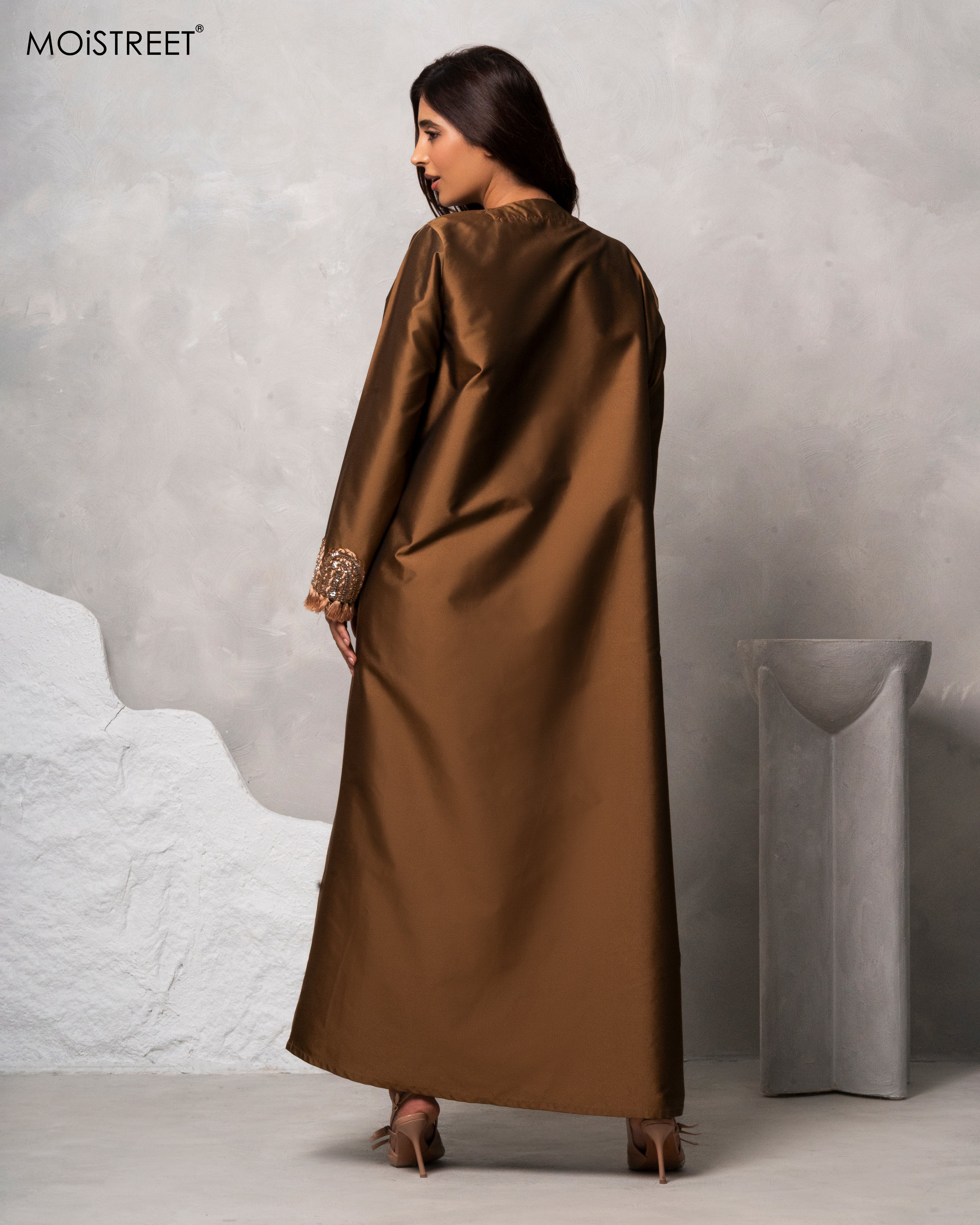 MOiSTREET Handmade Victoria Satin Abaya