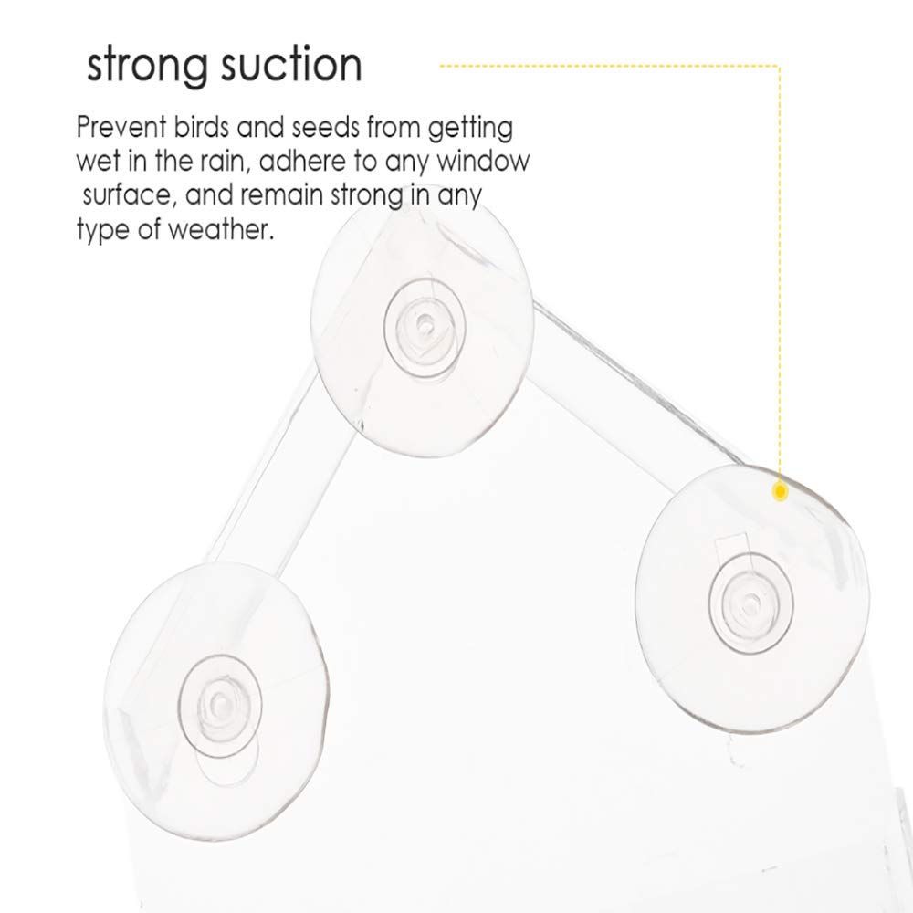 Acrylic Window Bird Feeder Outdoor Bird House Feeder With Strong Suction Cups and Seed Tray
