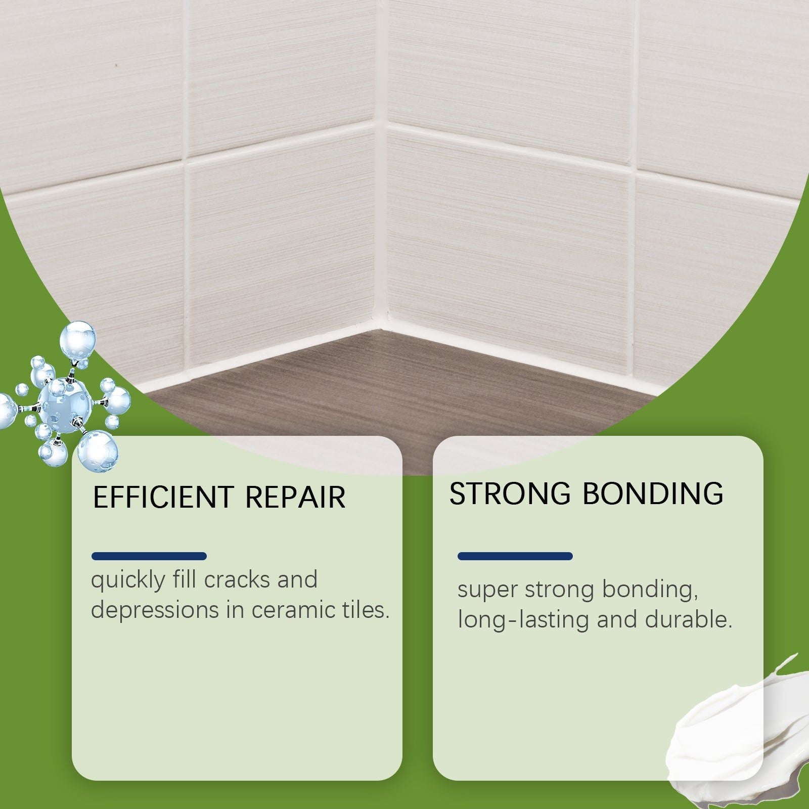 Premium Tile Adhesive Waterproof Leak-Proof Repair Glue, Easy Crack Fix, Durable Solution ,120g
