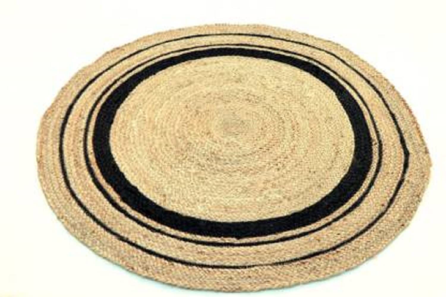 AIESY® Handwoven Jute Modern Home D Shape Rug for Farmhouse