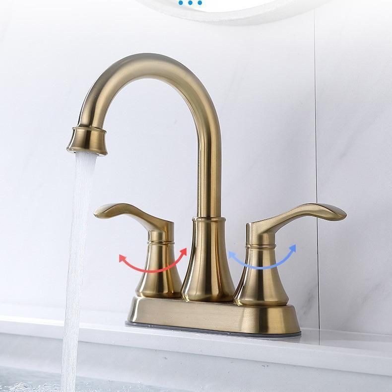 Dual Handle Bathroom Sink Faucet Gold YH050