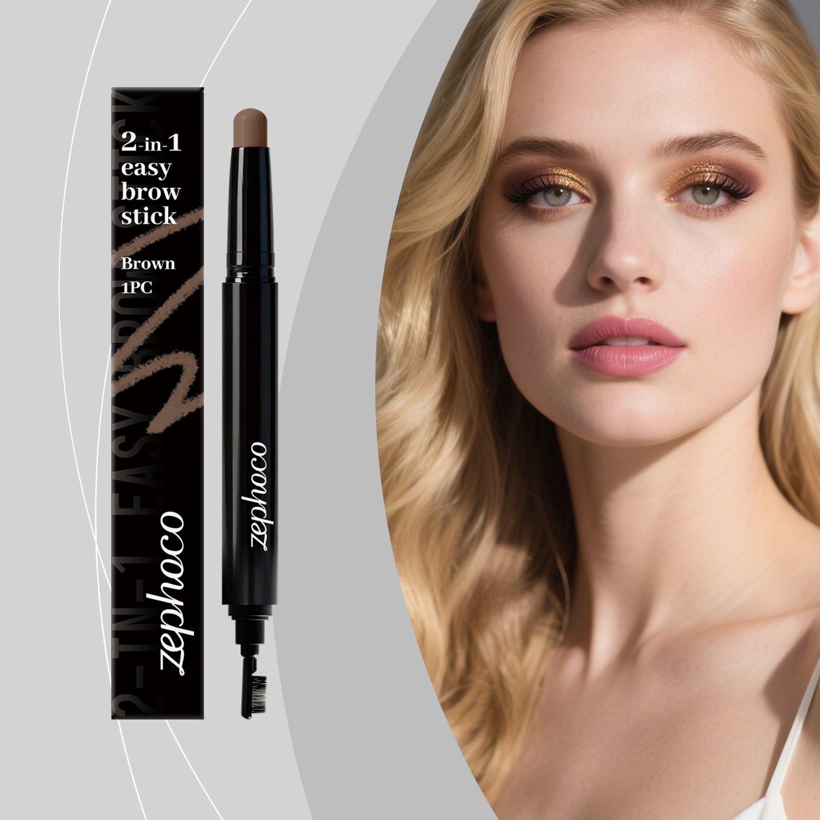 Brown Eyebrow Pencil, Dual-Head, Natural, Long-Lasting, Easy to Use ,1pcs