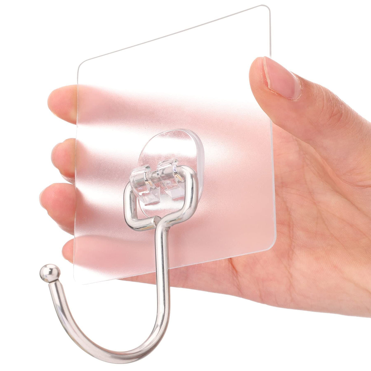 20pcs Nail Free Wall Hook Waterproof Strong No Trace Self Adhesive Hanging Hook