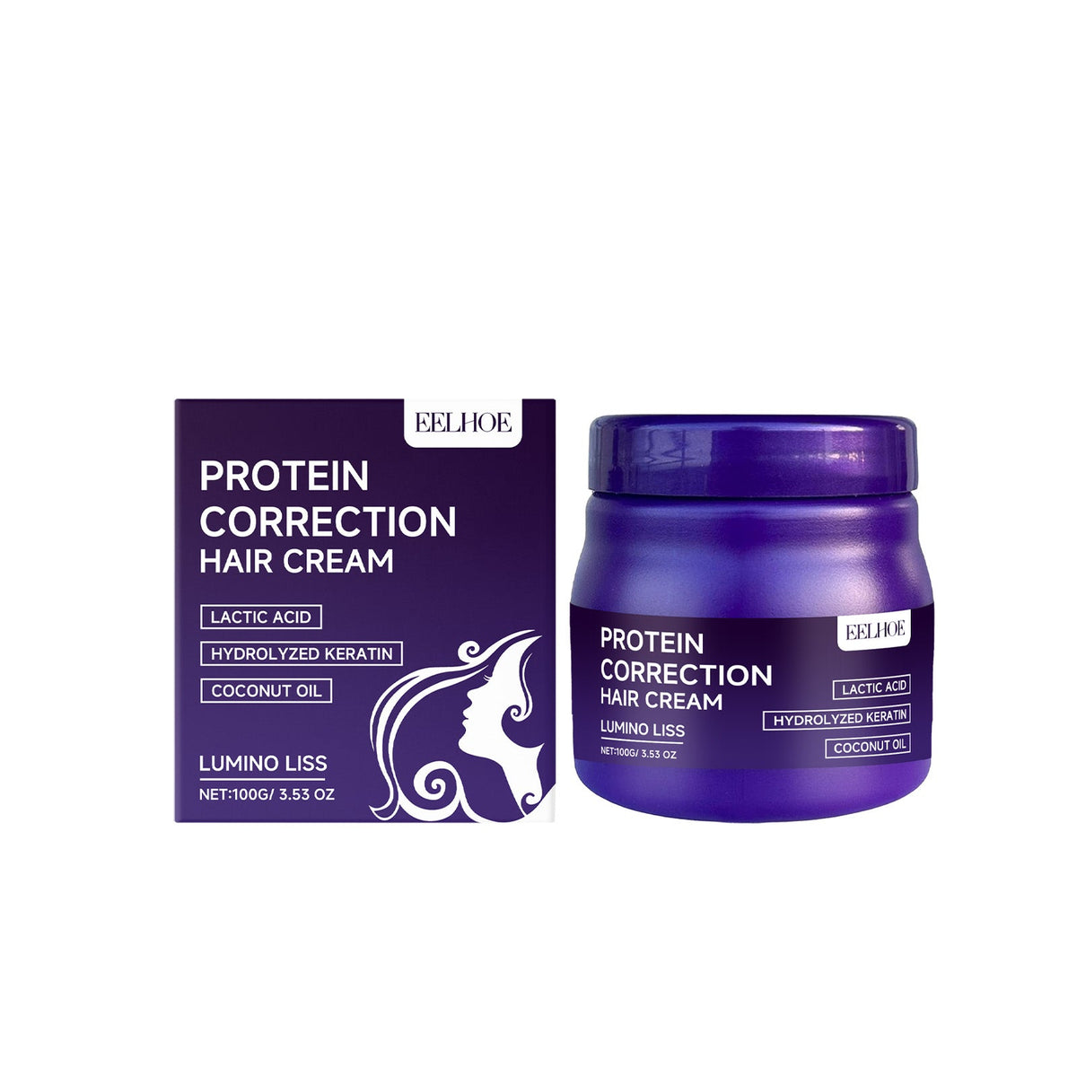 Hair Care Protein Straightening Cream, Moisturizing Nourishing Anti-Dryness Soft Smooth Hair Repair ,100g