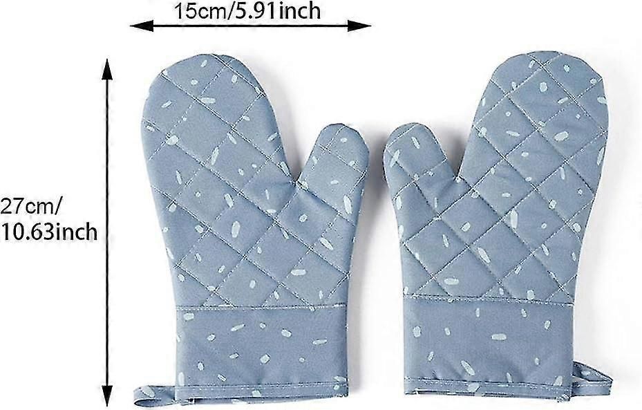 1 Pair Oven Gloves,heat Resistant Baking Soft With Canvas Silicone Grip Oven Glove zxin