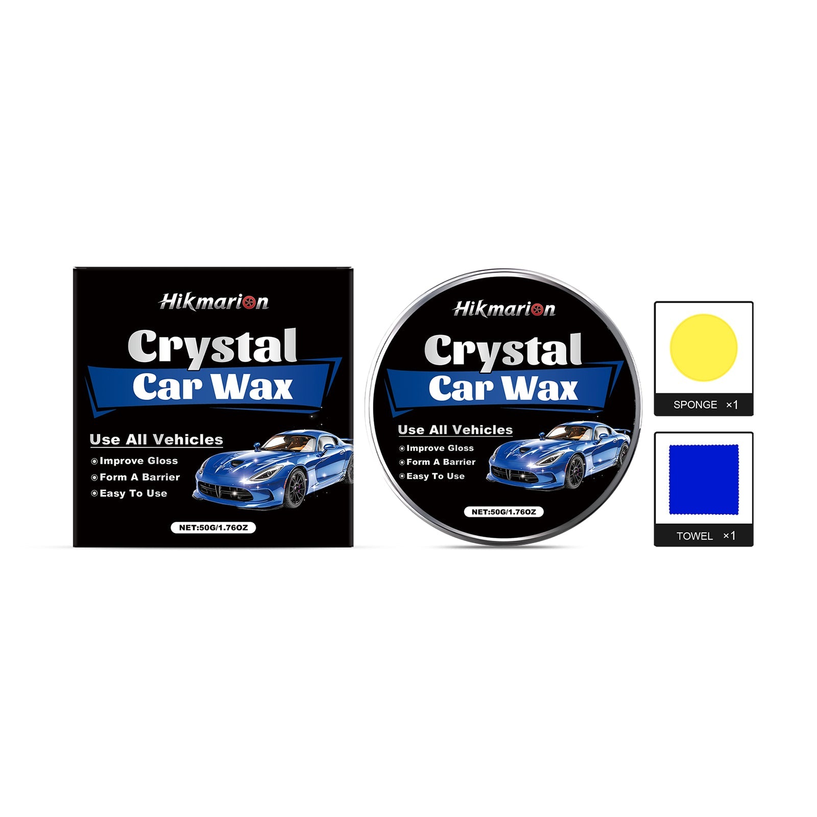 Car Care Wax Set, Daily Maintenance, High-Gloss Shine, Car Paint Protection ,1 set