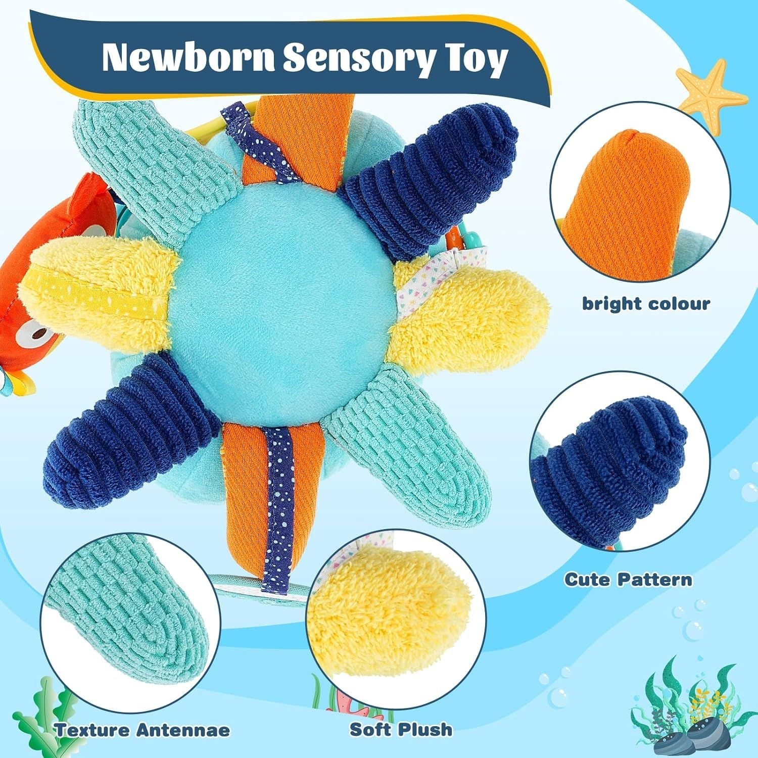 Baby Plush Musical Toy Pram Toys Hanging Stuffed Animal Toy for Babies 0-12 Months