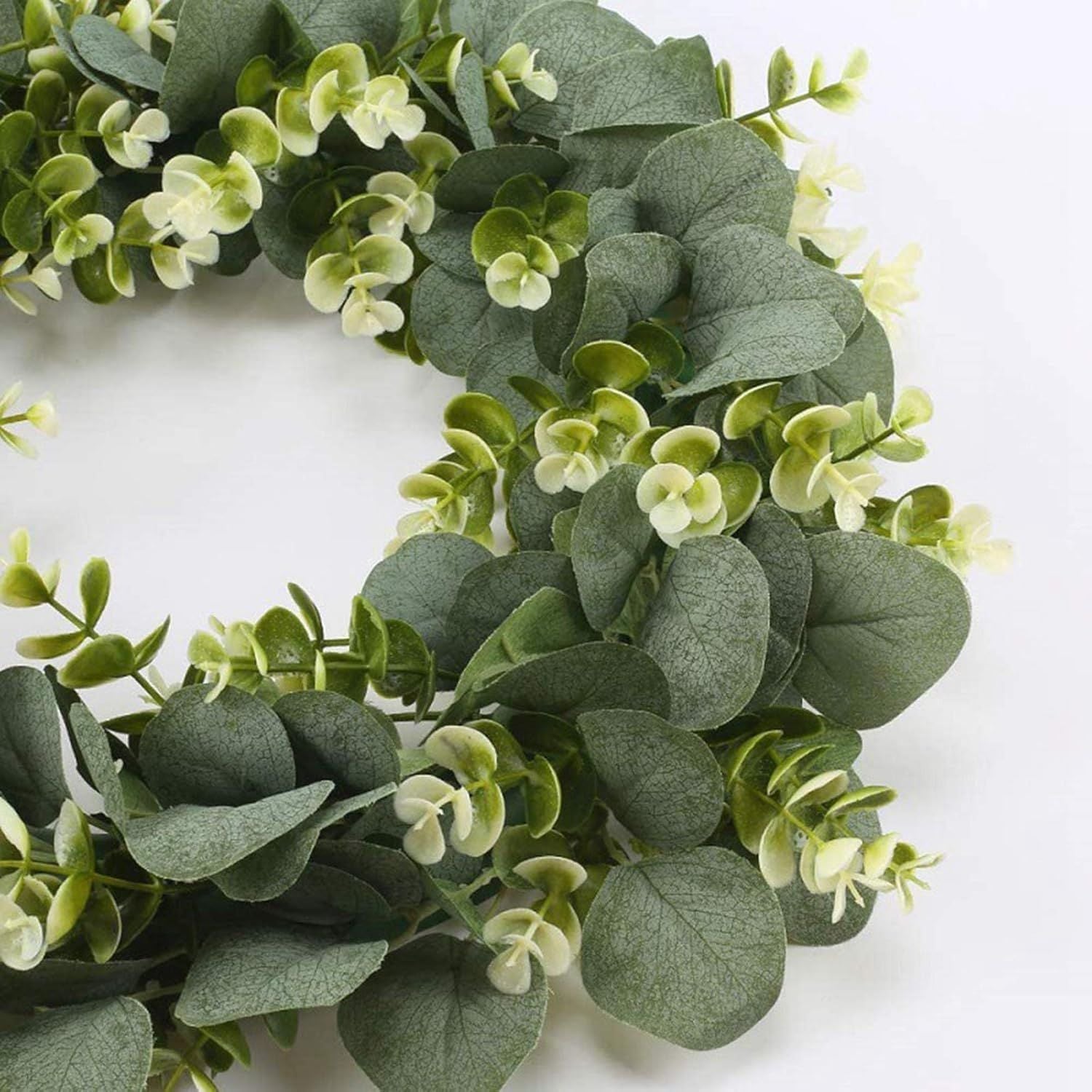 Artificial Eucalyptus Wreath 12inch Artificial Green Leaves Wreath for Front Door
