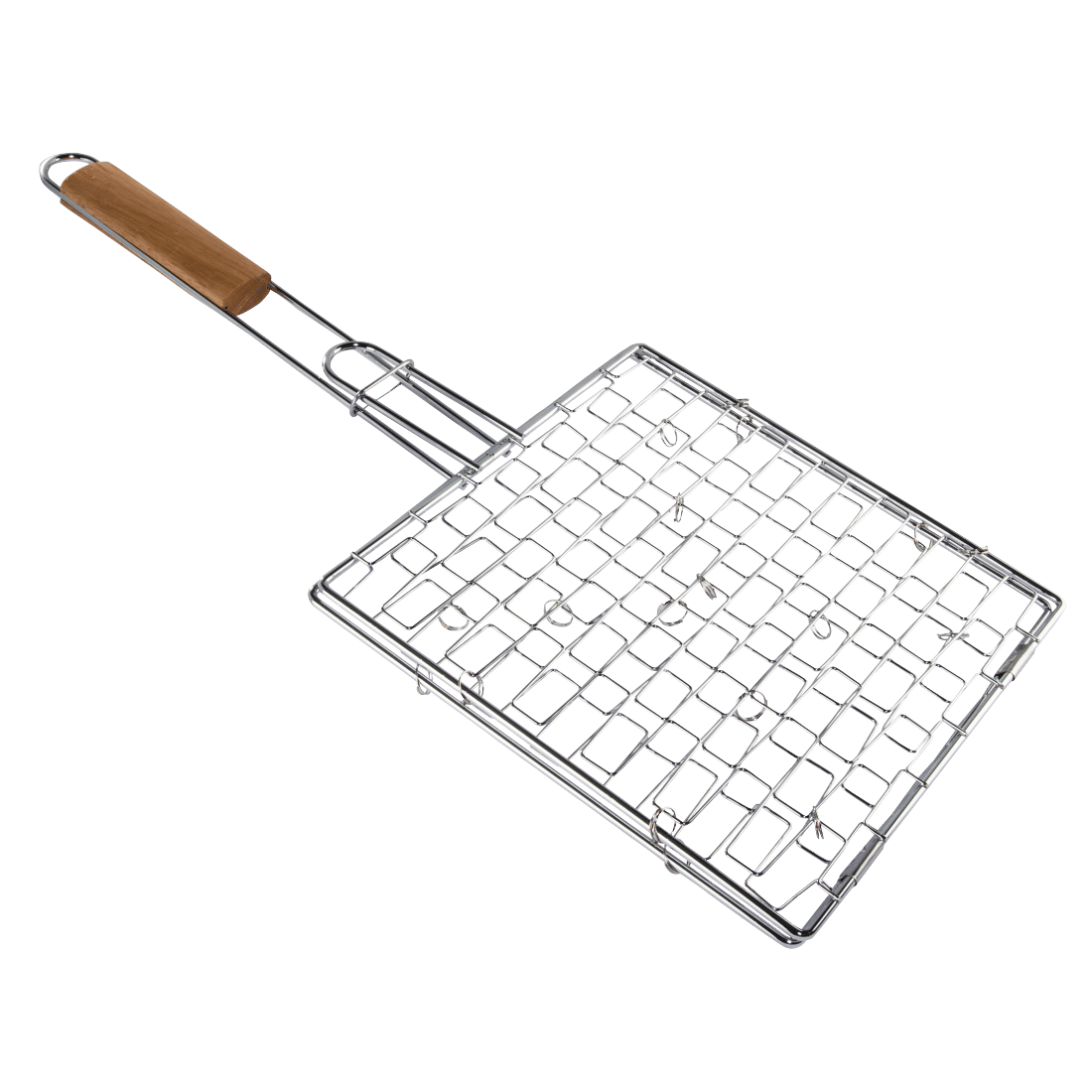 XAVAX 111584 Grilling Basket, coated, with wooden handle, 25 x 25 cm