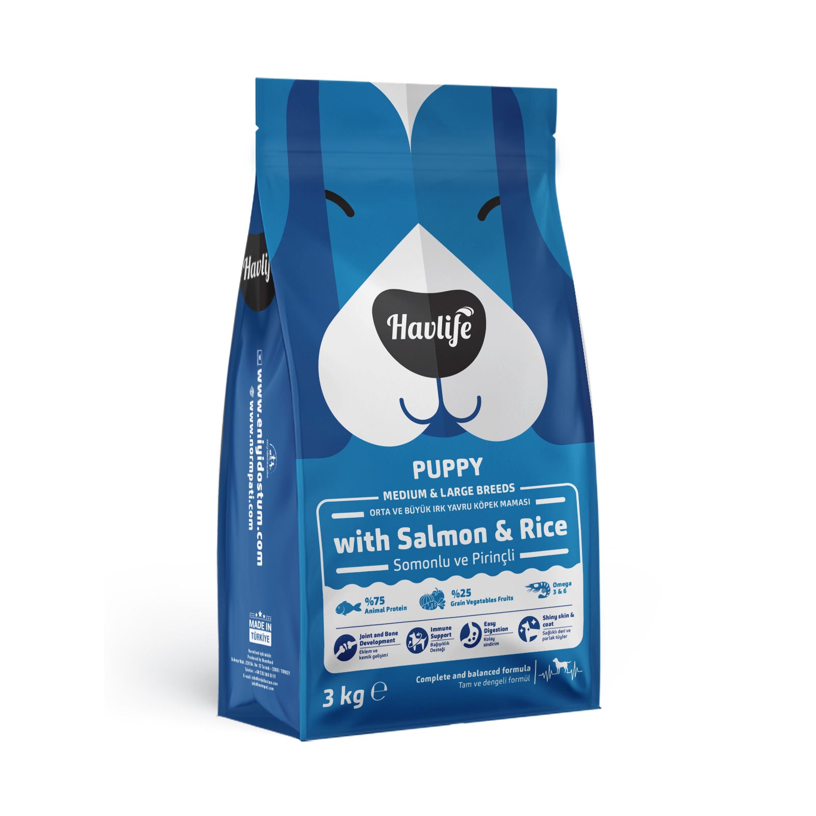 Havlife Premium Salmon & Rice Puppy Food for Medium & Large Breeds, High Protein, Strong Immunity & Healthy Coat, 100% Balanced Nutrition