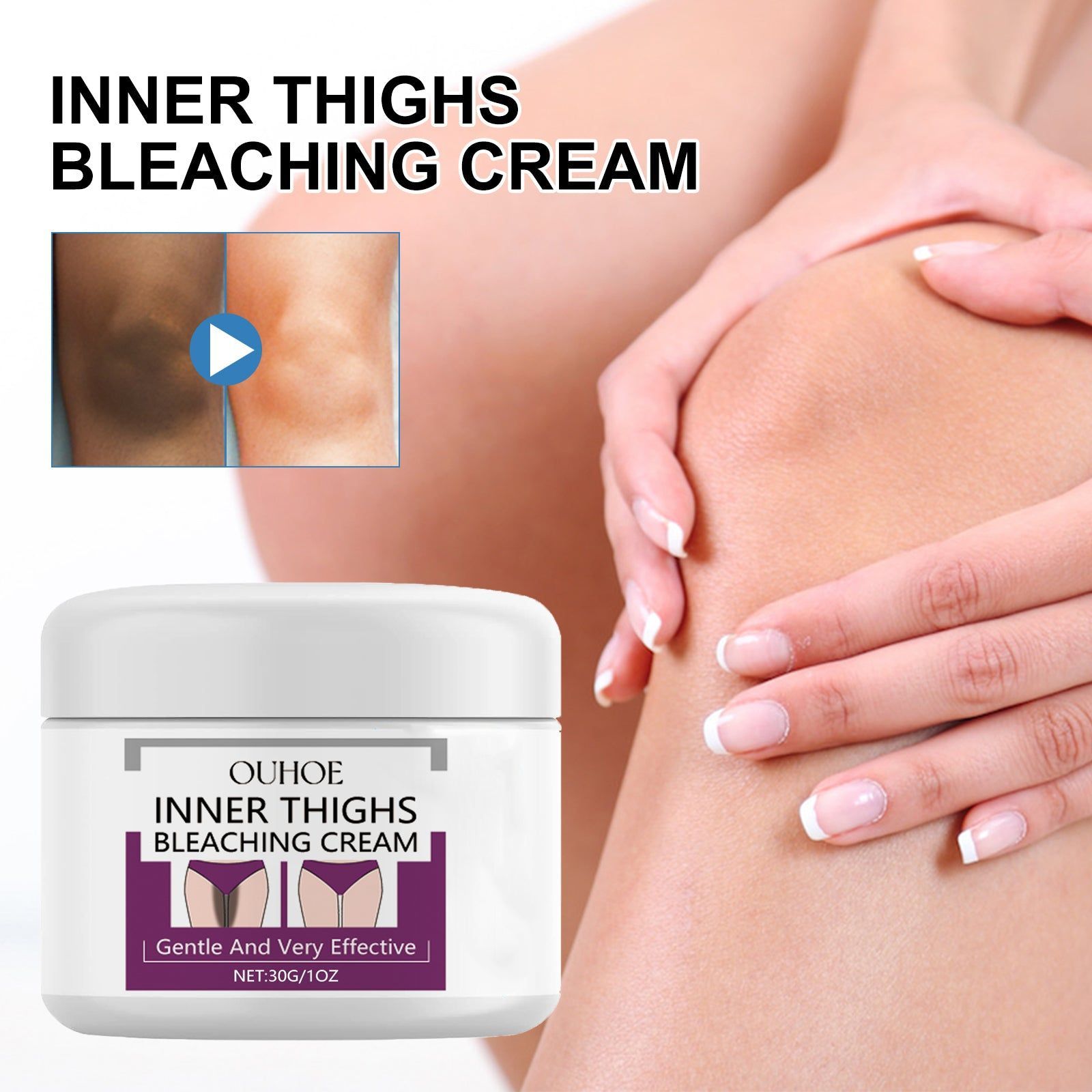 Body Care Brightening Cream for Thighs, Armpits, Knees, Moisturizing, Radiance ,30g