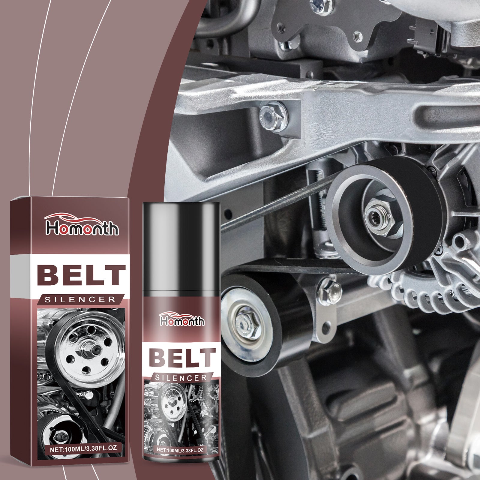 Automotive Belt Lubricant, Noise & Wear Reduction, Extend Belt Life ,100ml