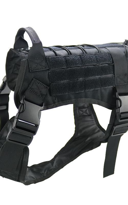 Tactical Dog Harness Nylon Handle Adjustable Training Harness Pet Working Vest