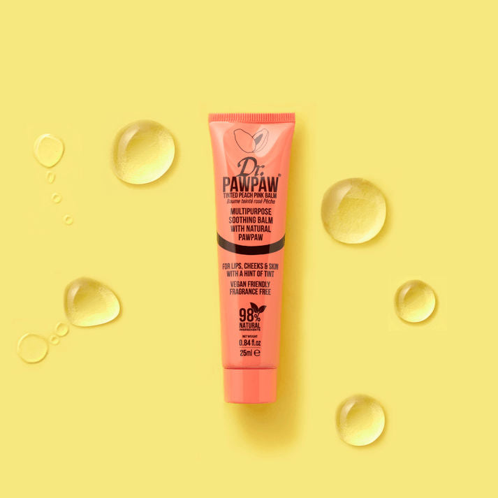 Dr. Pawpaw Tinted Peach Pink Balm - Multi-purpose Balm, Pawpaw Lip Balm, Lip Balm, Tinted Balm, Skin Highlighter, Smooth Skin, Cracked Lips, Vegan Beauty, Ethical Beauty, 25ml