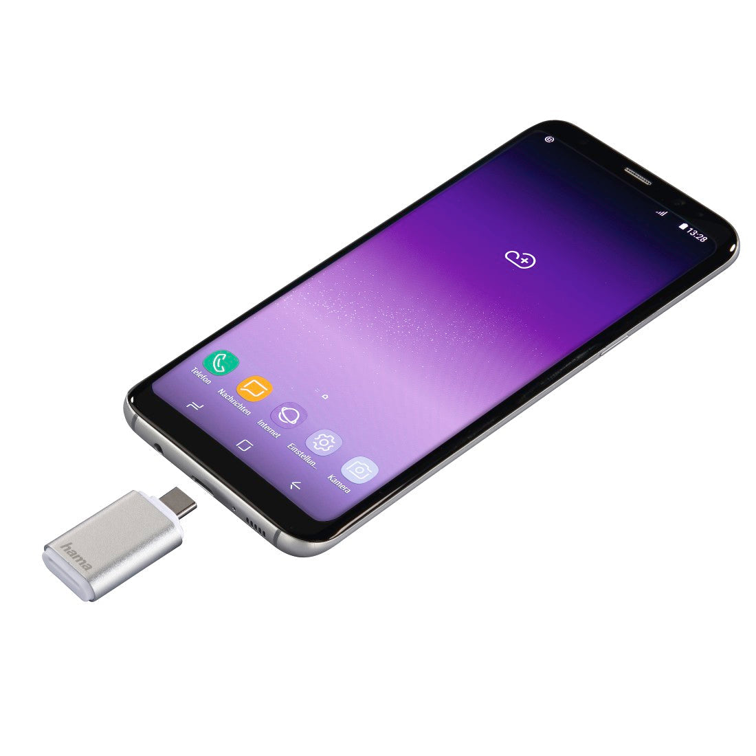 Hama 181020 USB 3.1 Type C OTG Card Reader, MicroSD - Silver
