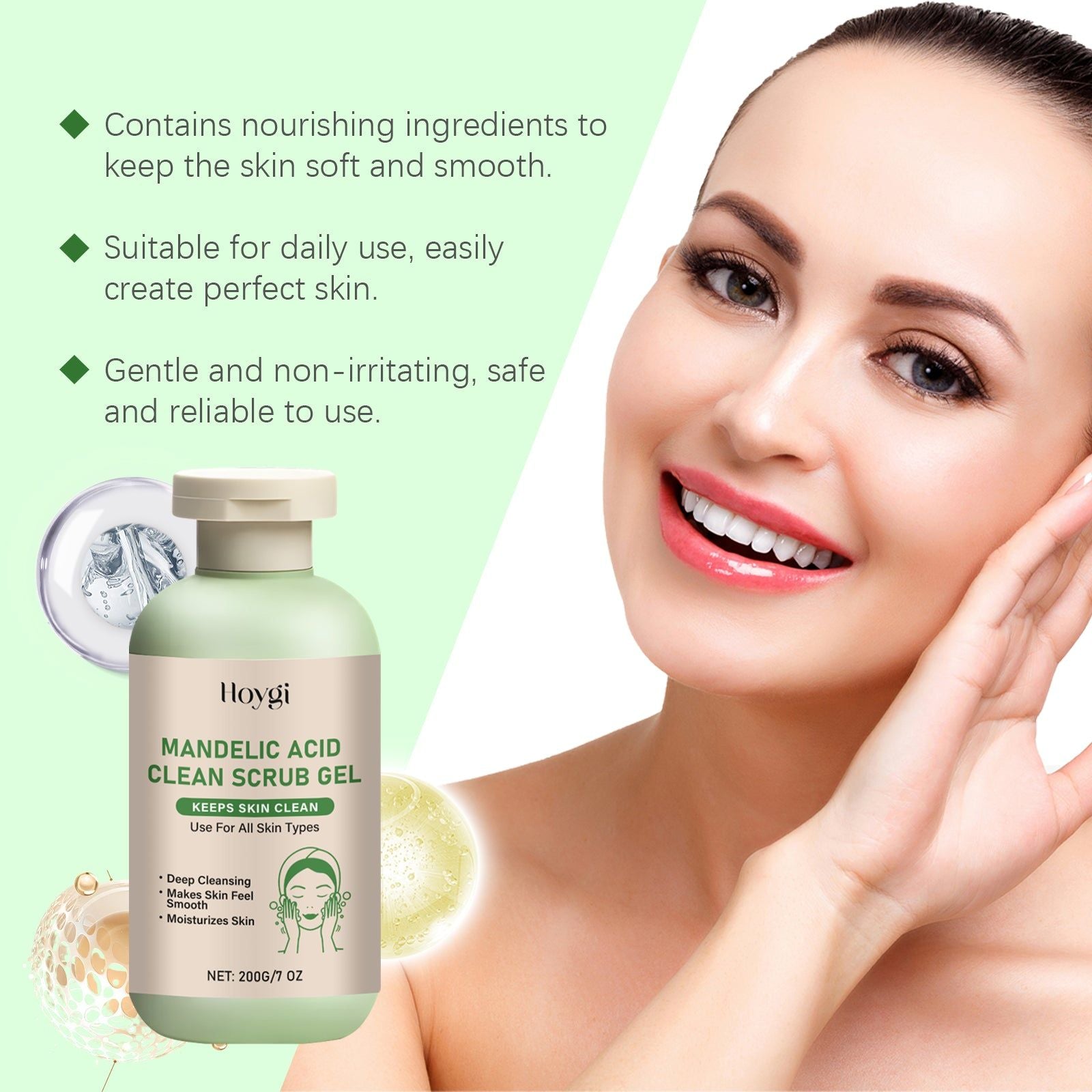 Body Exfoliating Gel, Deep Cleansing Moisturizer, Gentle Mud Scrub for Smooth Skin ,200g