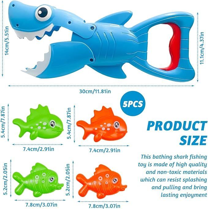 Toddlers Bath Toys Shark Grabber Swimming Pool Bathtub Toys for Kids Ages 3-8