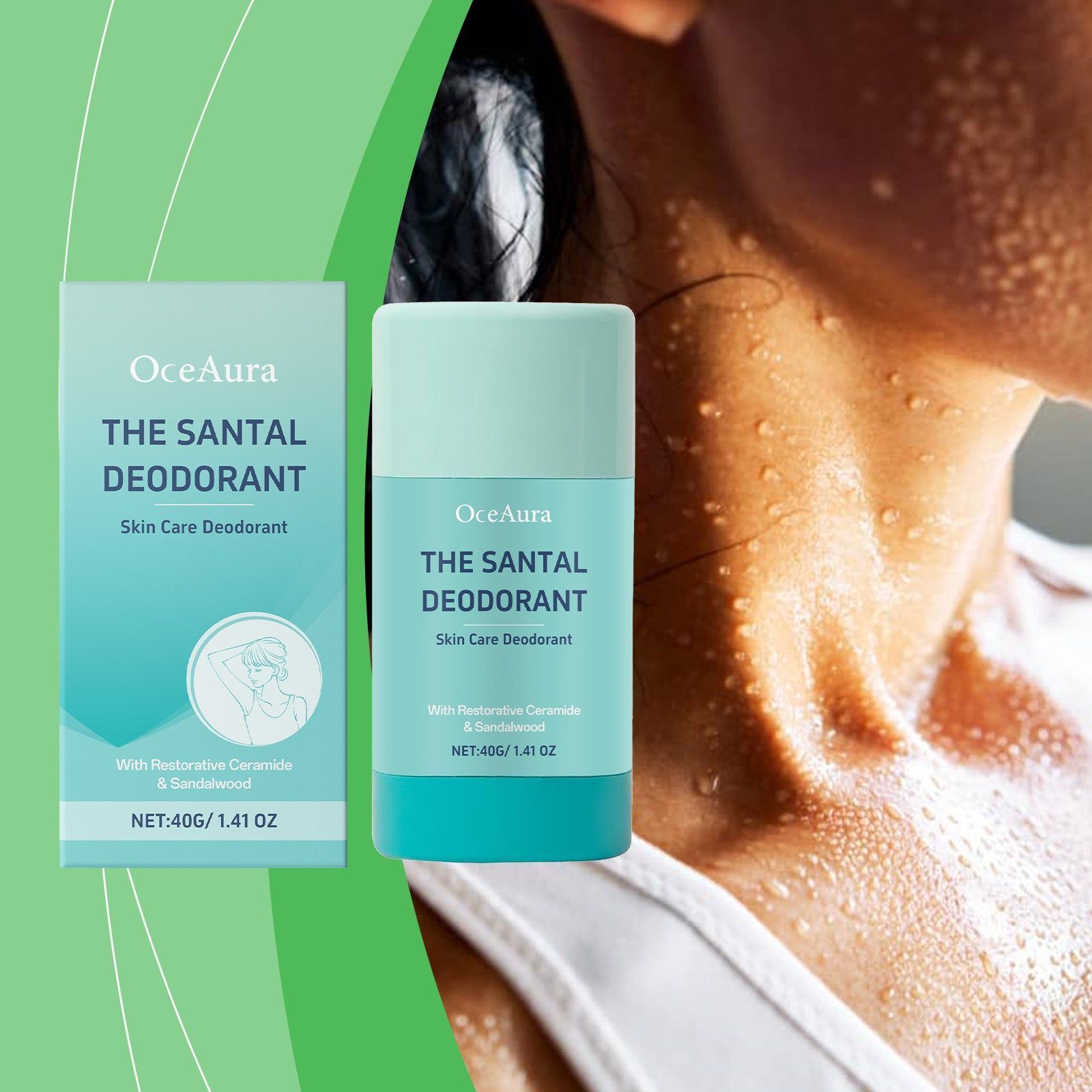 Body Cleansing Bar, Moisturizes and Deodorizes with Sandalwood Fragrance ,40g