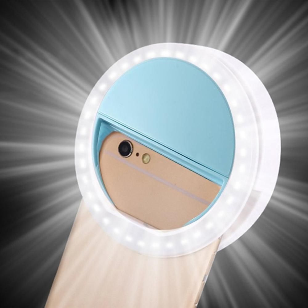 Selfie Ring Light LED Clip For Cell Phone Portable Selfie Flashlight Makeup Mirror